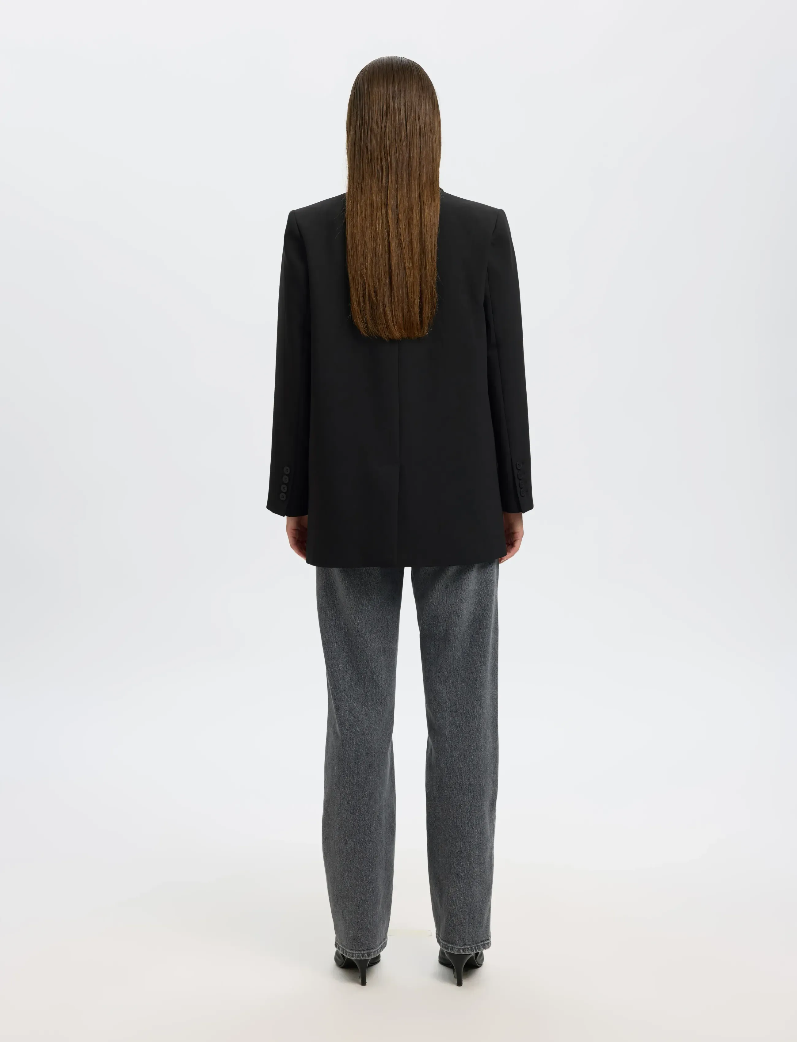Selected - SLFRITA LS RELAXED BLAZER FD NOOS - einreihige blazer - black - 2