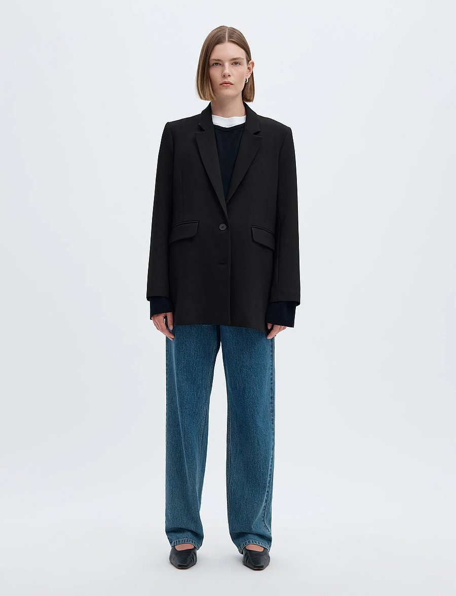 Selected - SLWRITA LS RELAXED BLAZER FD NOOS - single breasted blazers - black - 3