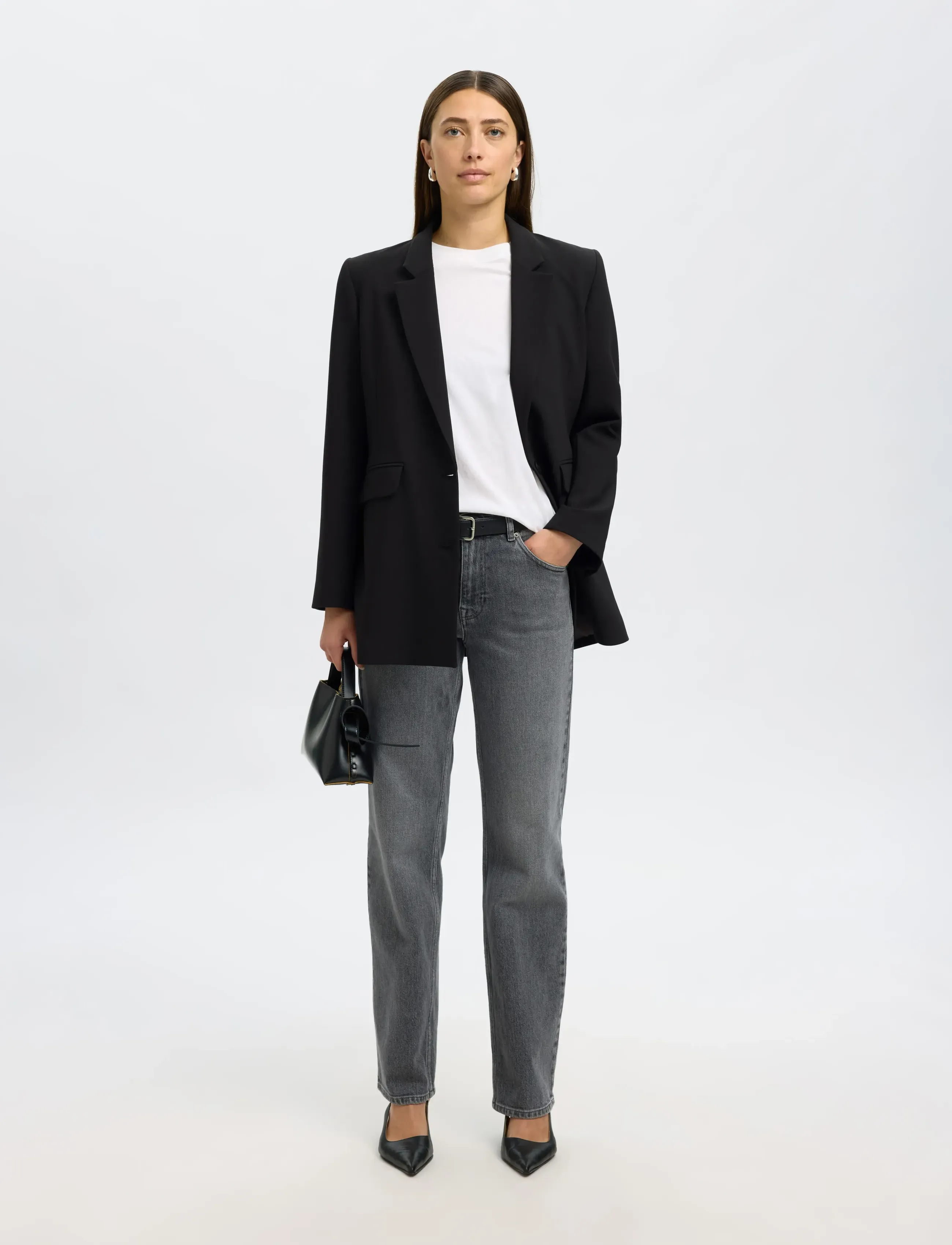 Selected - SLFRITA LS RELAXED BLAZER FD NOOS - einreihige blazer - black - 4