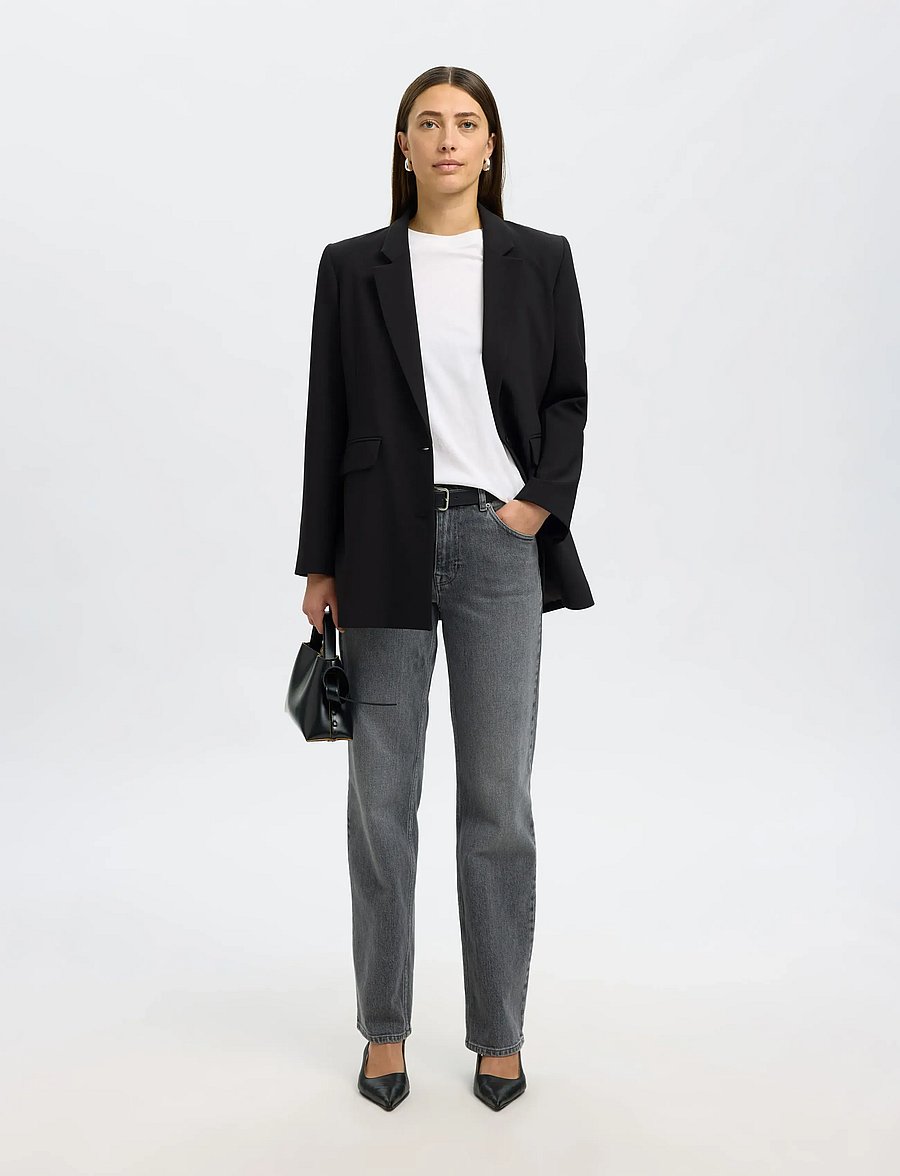 Selected - SLFRITA LS RELAXED BLAZER FD NOOS - einreihige blazer - black - 4