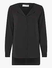 Selected Femme - SLFSIMONE-DYNELLA LS SHIRT O - long-sleeved blouses - black - 0