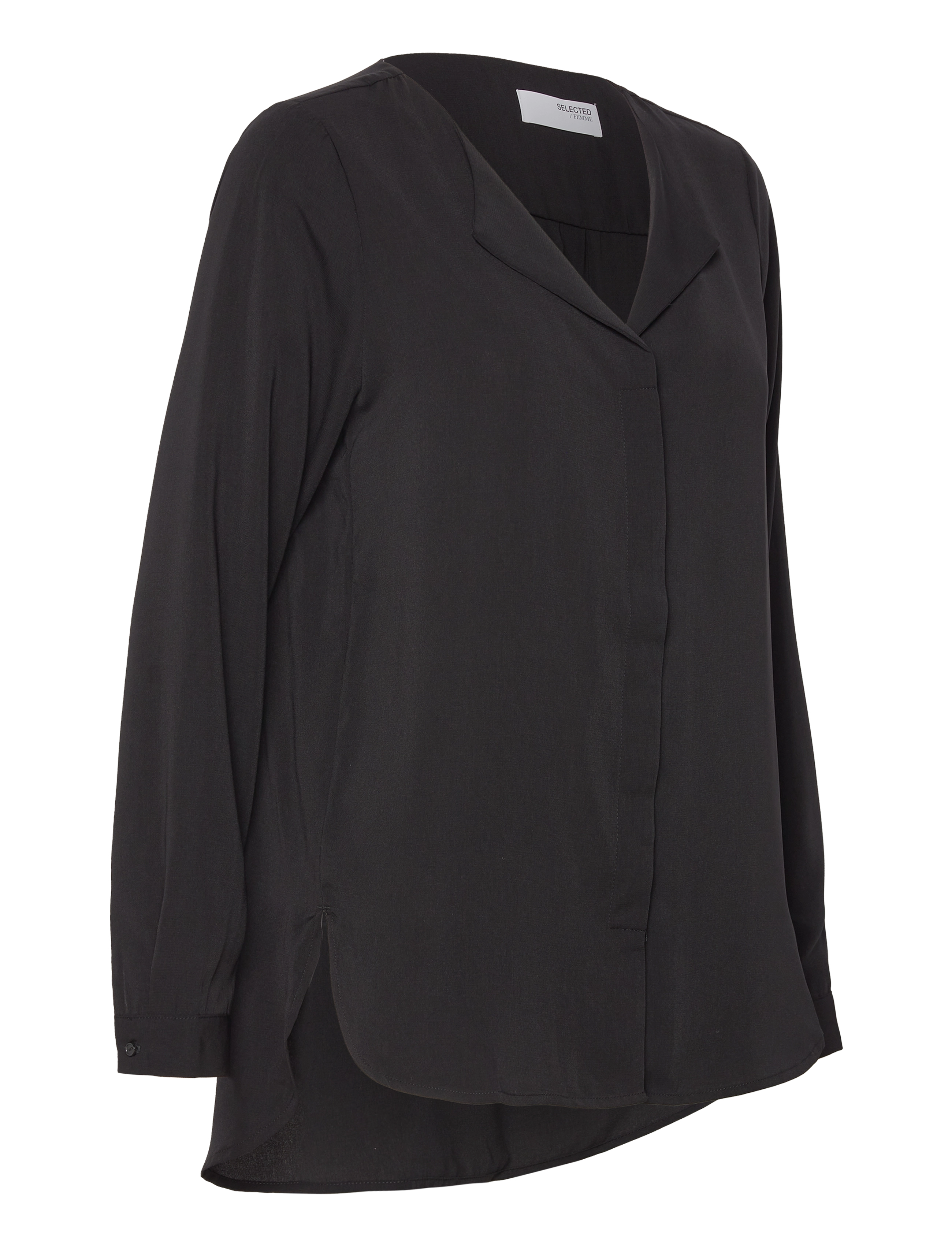 Selected - SLFSIMONE-DYNELLA LS SHIRT O - langærmede bluser - black - 2
