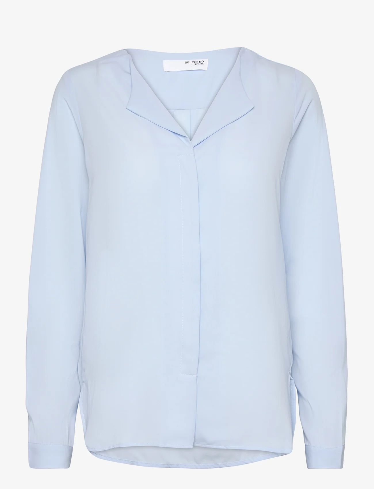 Selected Femme - SLFSIMONE-DYNELLA LS SHIRT O - langärmlige blusen - cashmere blue - 0