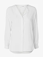 Selected Femme - SLFSIMONE-DYNELLA LS SHIRT O - long-sleeved blouses - snow white - 0