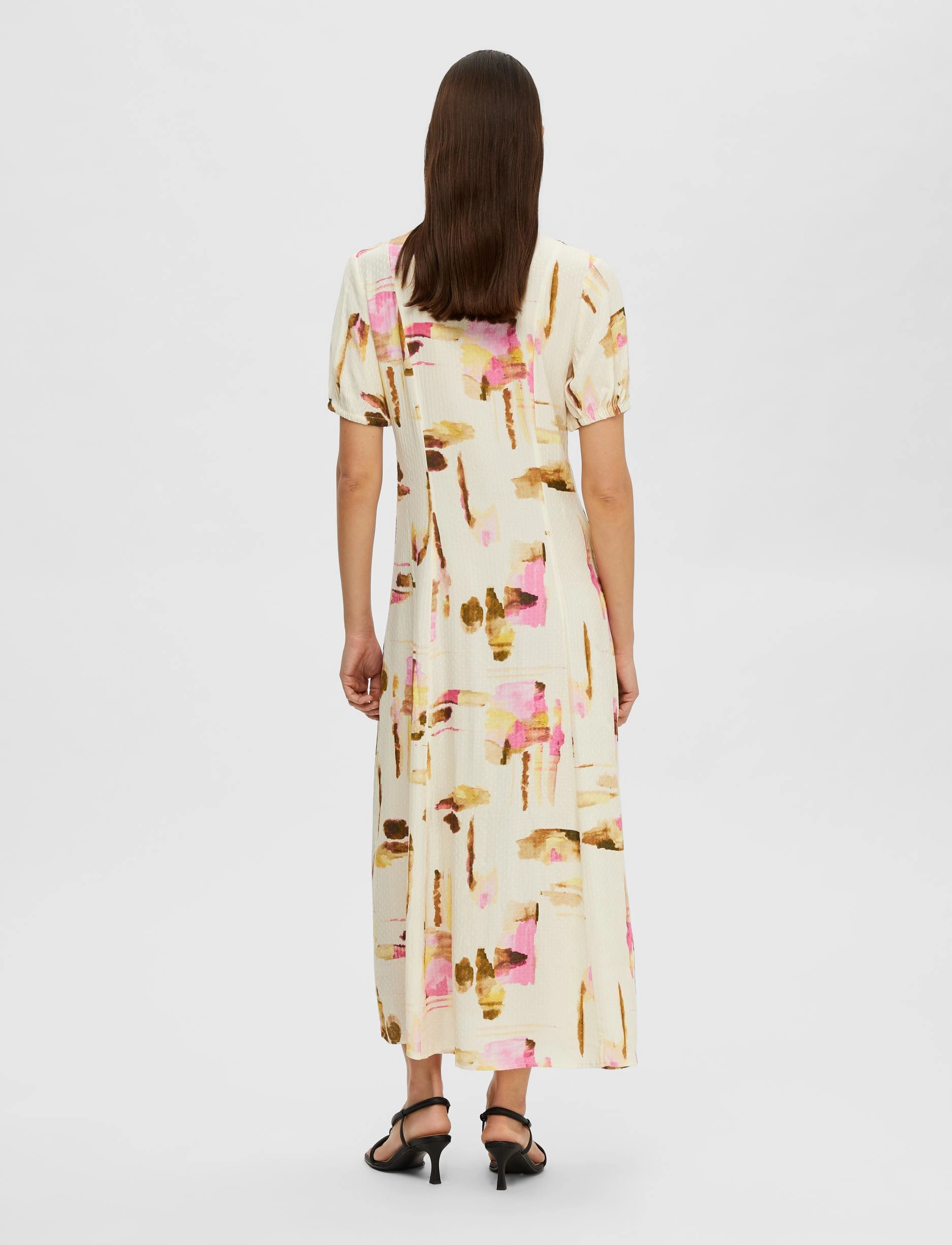 Selected - SLFLIVA-LIDA SS MIDI DRESS EX - sommerkleider - pristine - 2