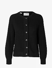 Selected Femme - SLFLOLA LS KNIT CARDIGAN - megzti drabužiai - black - 0