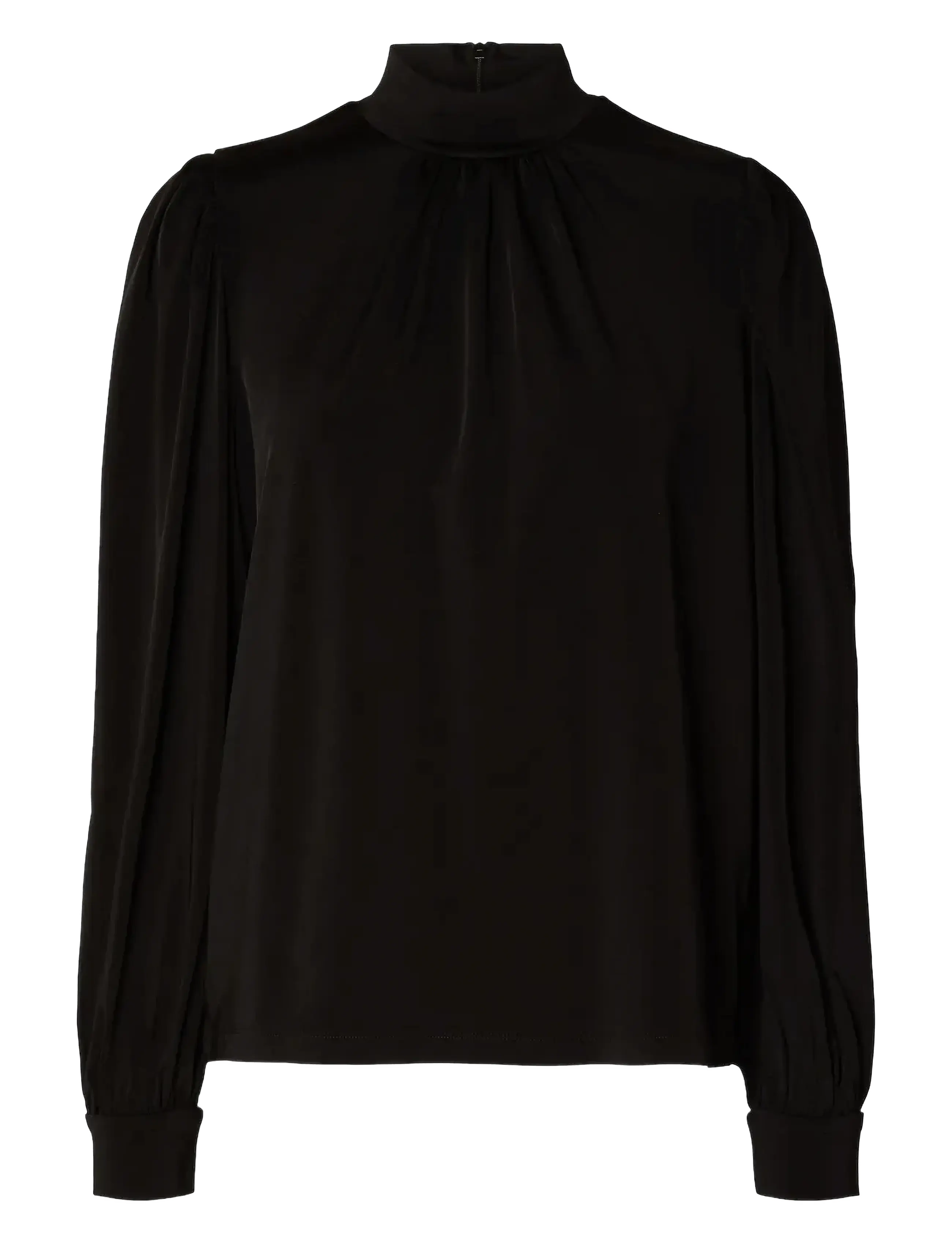 Selected SLFSAYA LS HIGH NECK TOP - Bluser & Skjorter - BLACK / black
