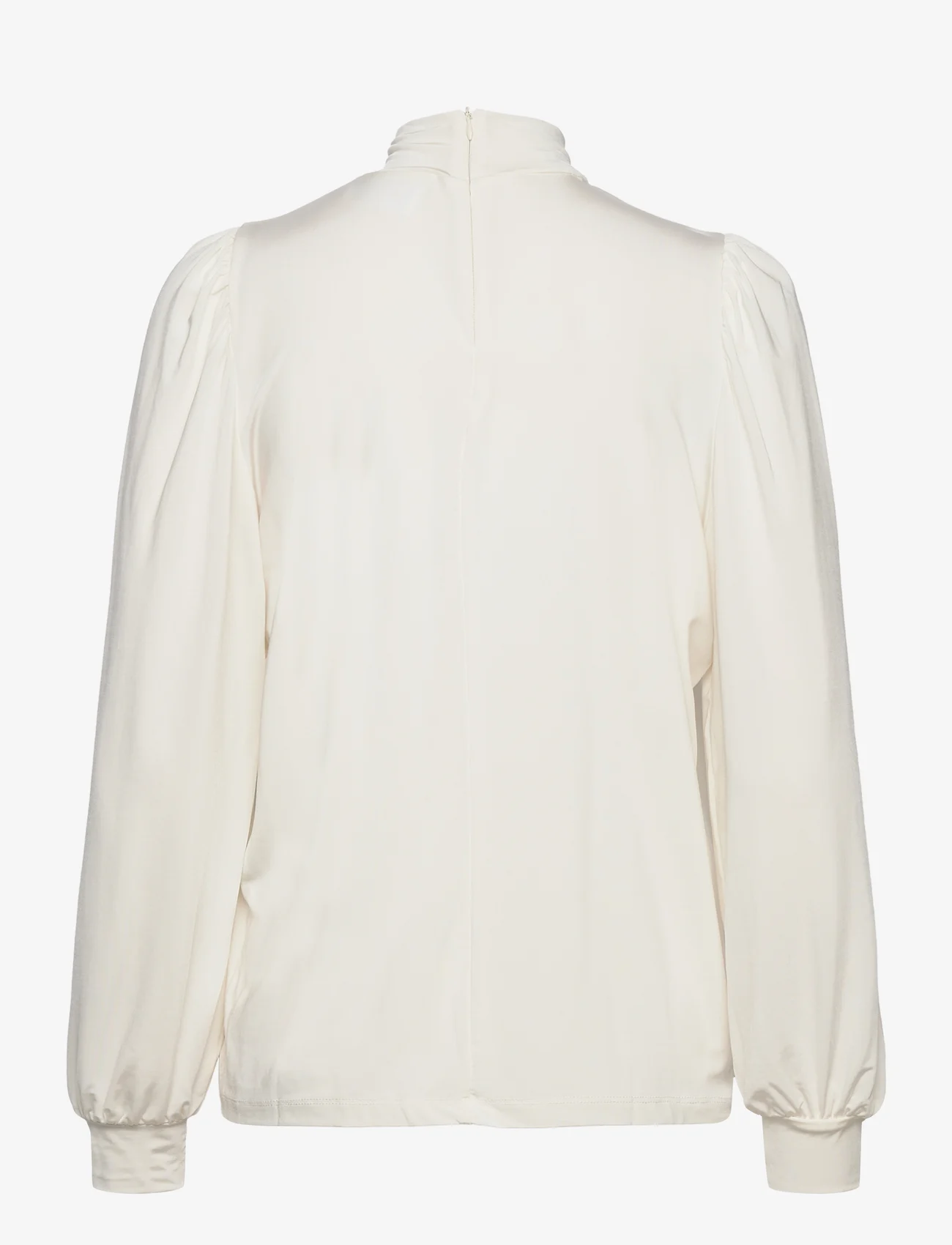 Selected Femme - SLFSAYA LS HIGH NECK TOP - long-sleeved blouses - snow white - 1