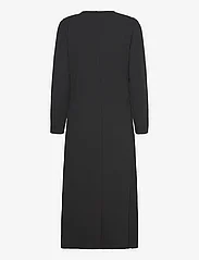 Selected Femme - SLFSILLA LS O-NECK PLISSE MIDI DRESS - midi dresses - black - 1