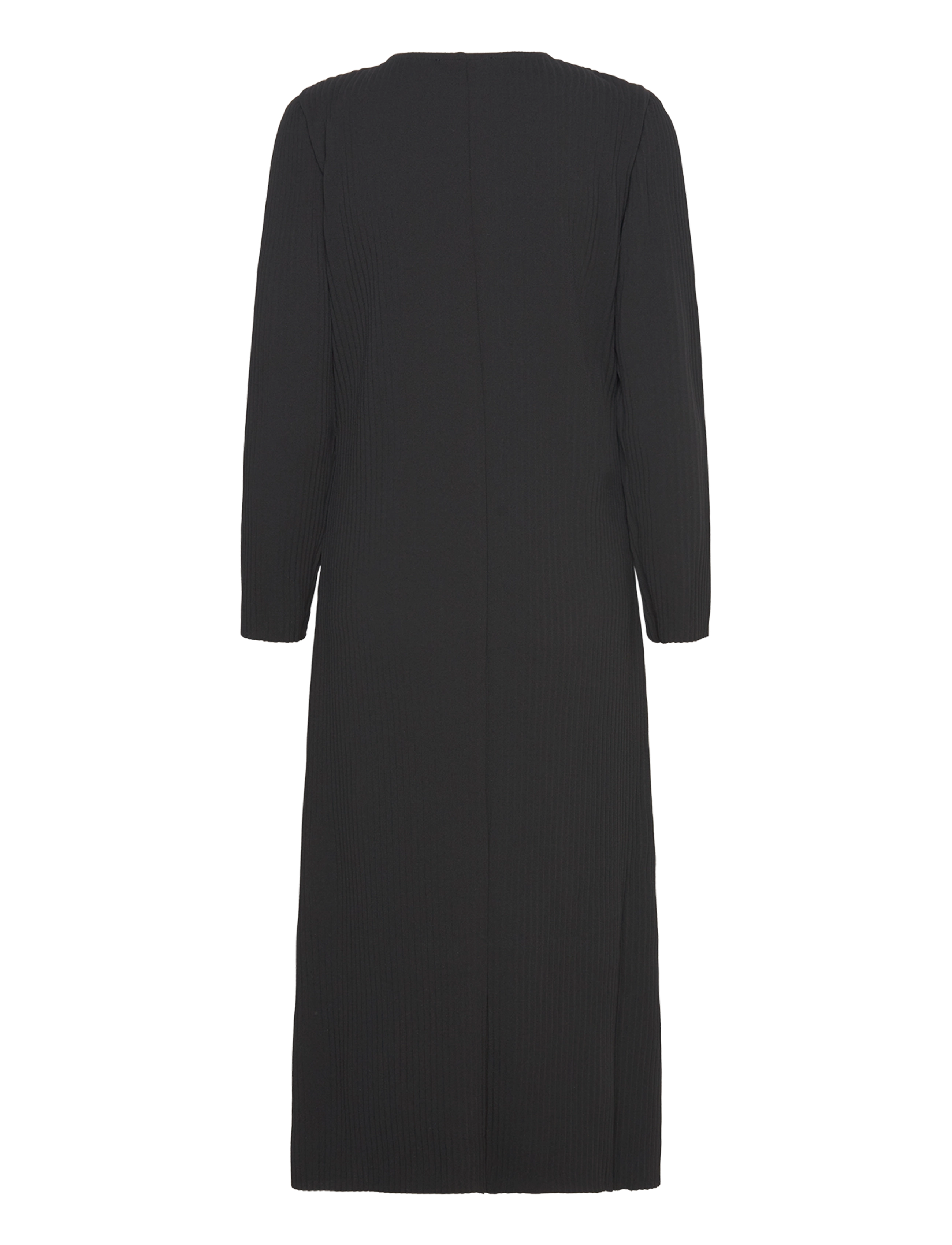 Selected - SLFSILLA LS O-NECK PLISSE MIDI DRESS - midi-kleider - black - 1