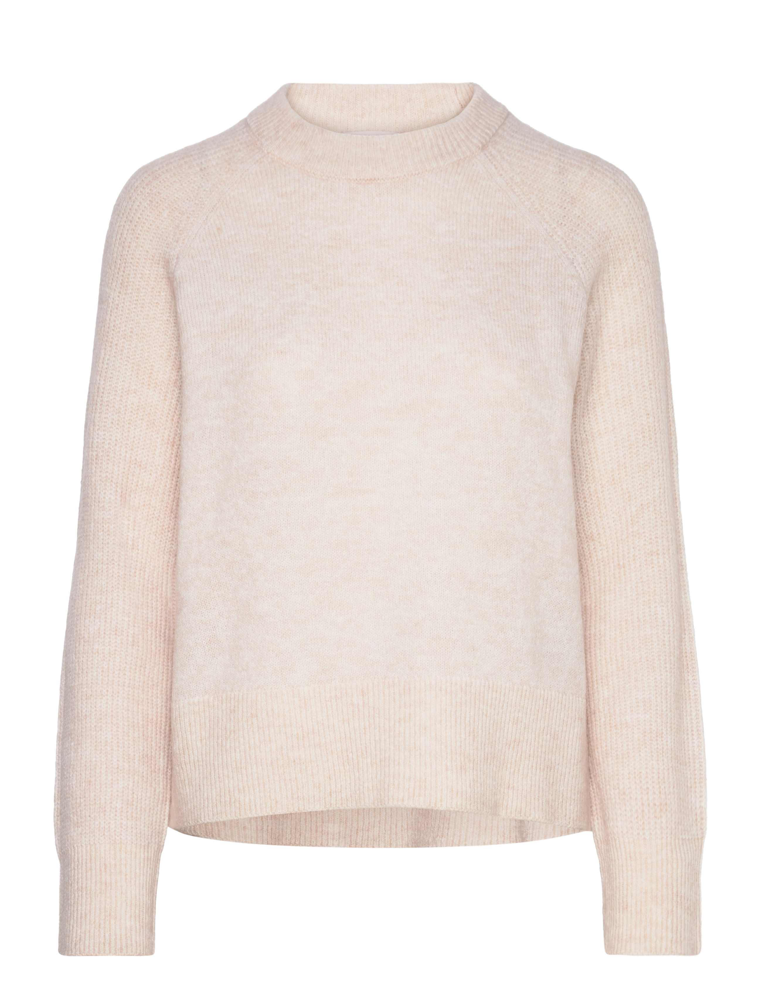 Selected SLFRENA LS KNIT O-NECK CAMP - Selected - BIRCH / cream