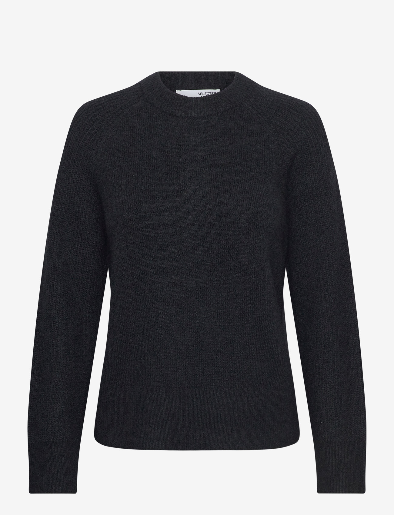 Selected - SLFRENA LS KNIT O-NECK CAMP - pullover - black - 0