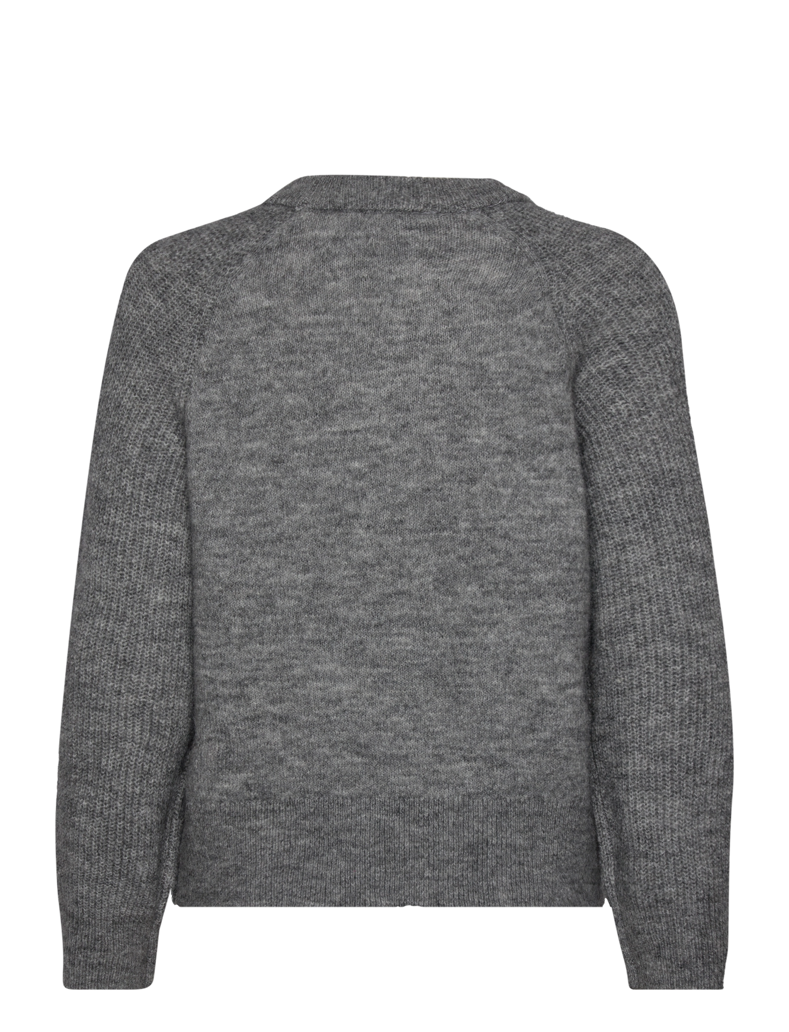 Selected - SLFRENA LS KNIT O-NECK CAMP - trøjer - medium grey melange - 2