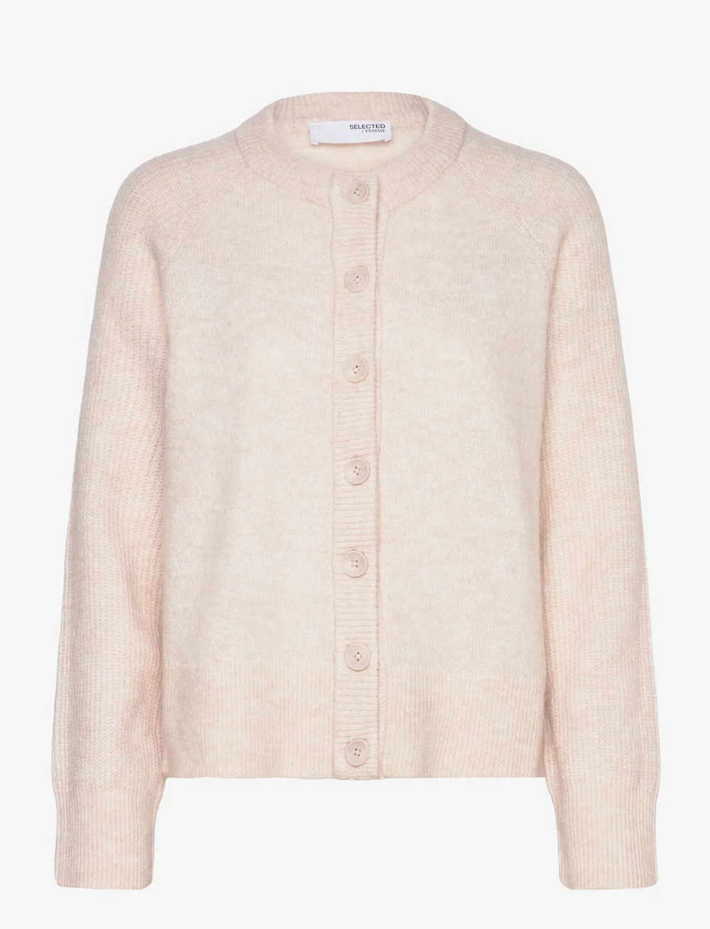 Selected - SLFRENA LS KNIT CARDIGAN CAMP - koftor - birch - 0