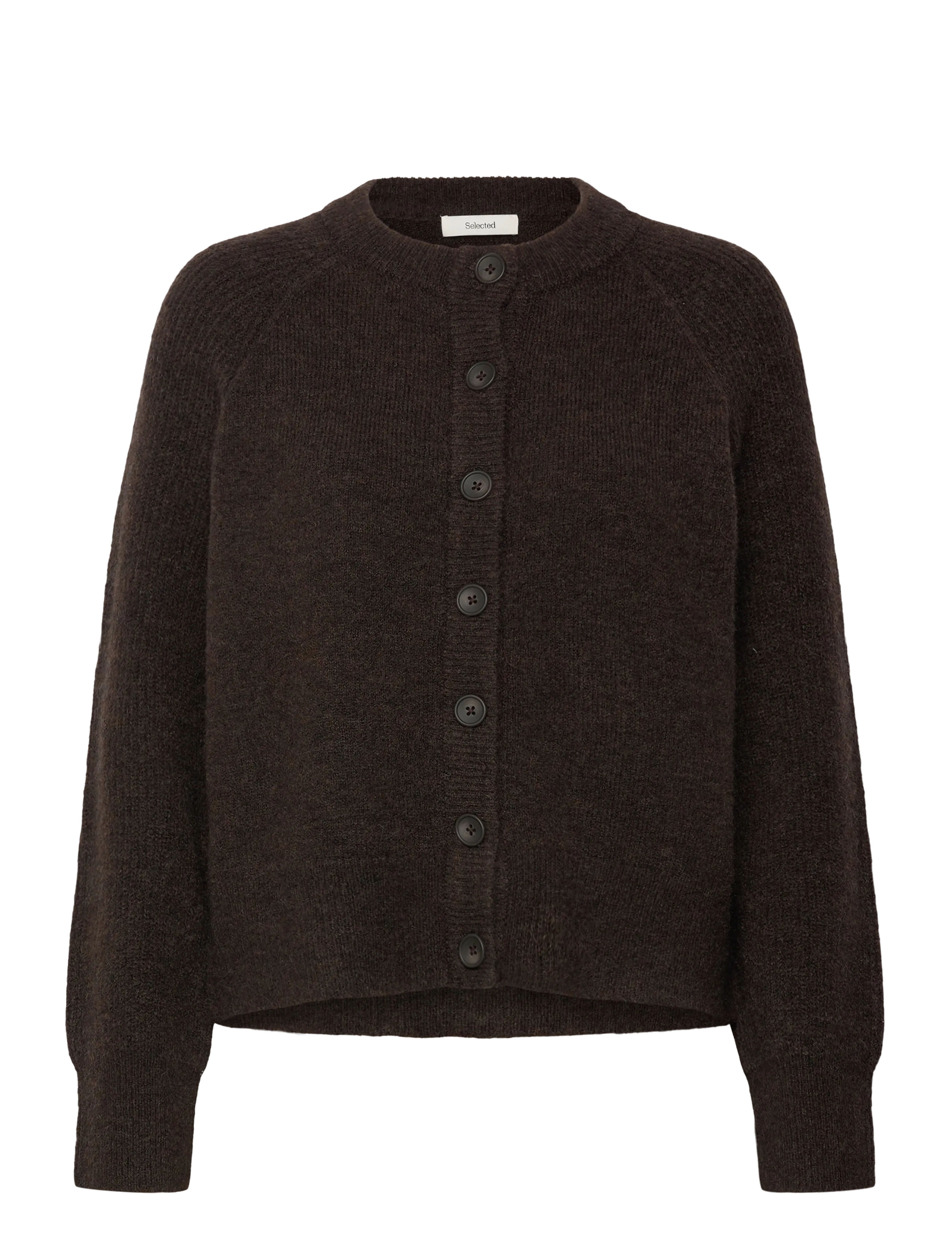 Selected Slfrena Ls Knit Cardigan Camp, S, Brown, Strik > Cardigans, Dame