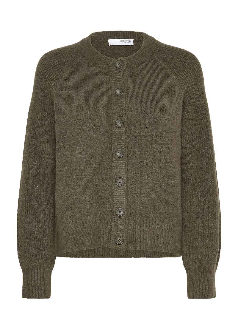 Selected - SLFRENA LS KNIT CARDIGAN CAMP - cardigans - kalamata - 0