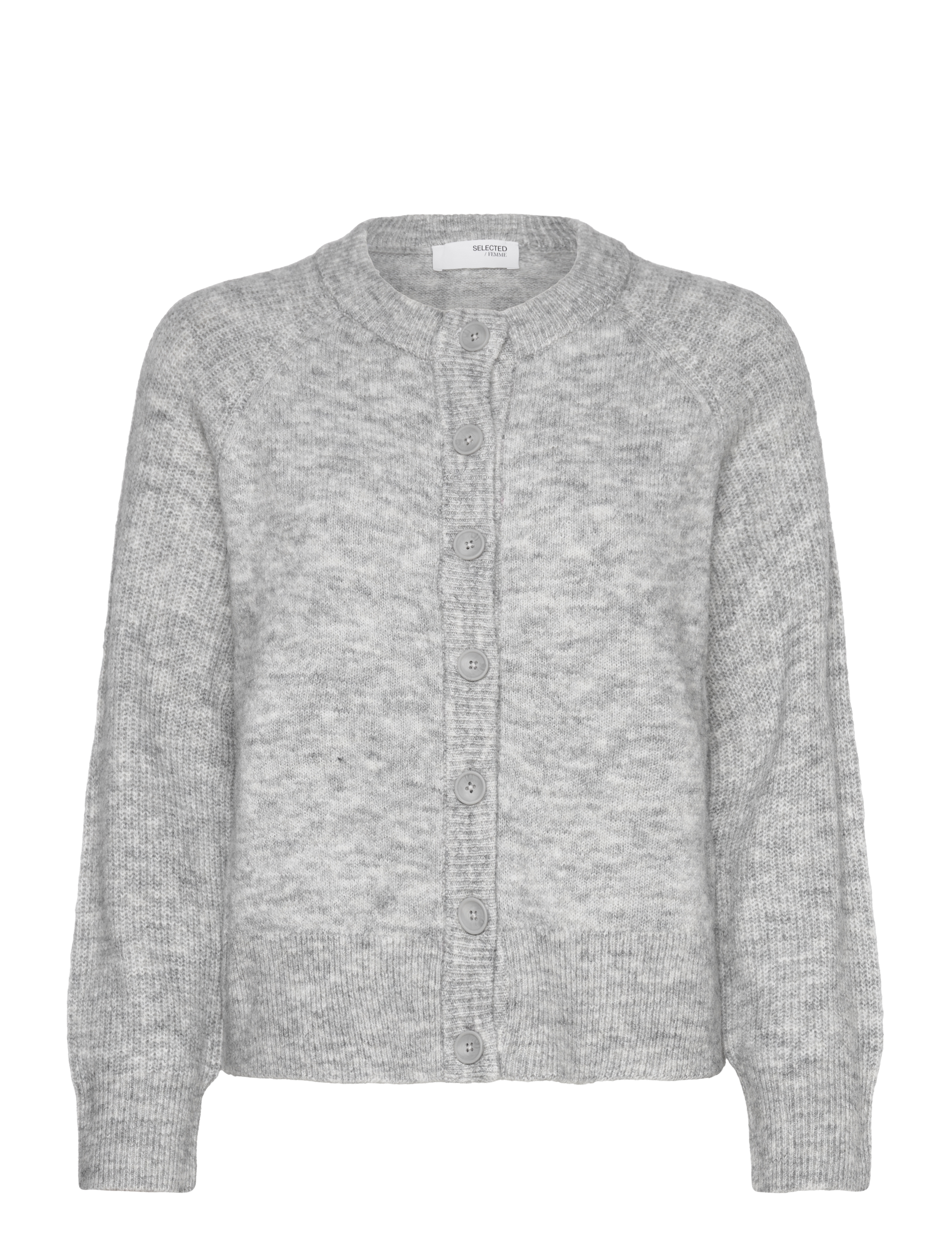 SELECTED Slfrena Ls Knit Cardigan Camp Grau - XS - Damen