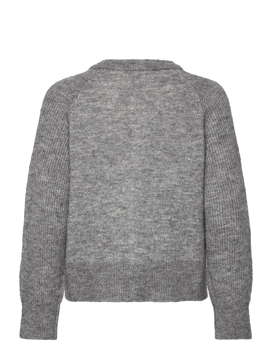 Selected - SLFRENA LS KNIT CARDIGAN CAMP - cardigans - medium grey melange - 1