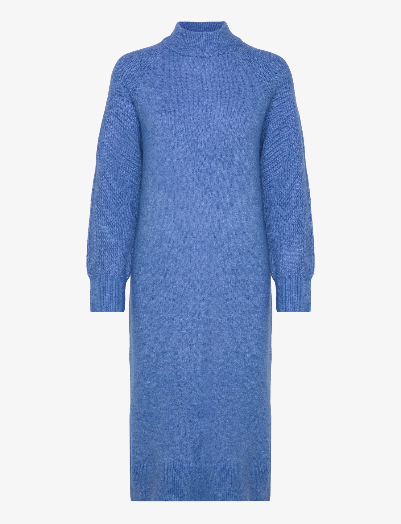 Selected Femme - SLFRENA LS HIGH NECK KNIT DRESS CAMP - stickade klänningar - nebulas blue - 0