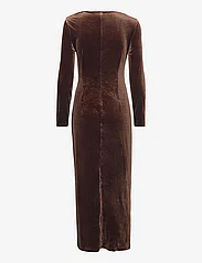 Selected Femme - SLFTARA LS VELVET ANKLE DRESS - maxi dresses - copper brown - 1