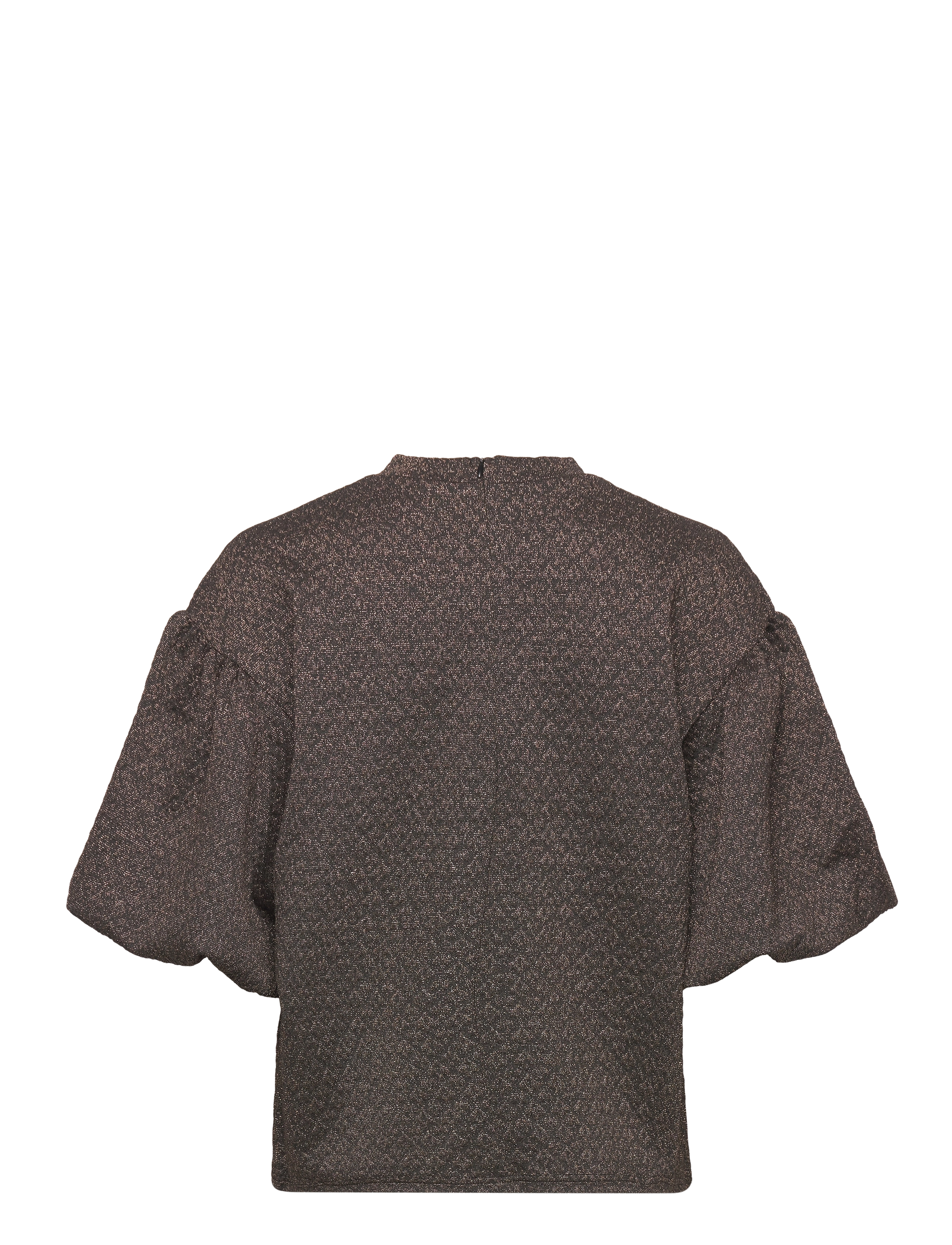 Selected - SLFAGNETHE 2/4 O-NECK JAQUARD TOP - kurzämlige blusen - black - 2