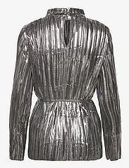 Selected Femme - SLFNALINE LS HIGH NECK PLISSE TOP - long-sleeved blouses - silver - 1