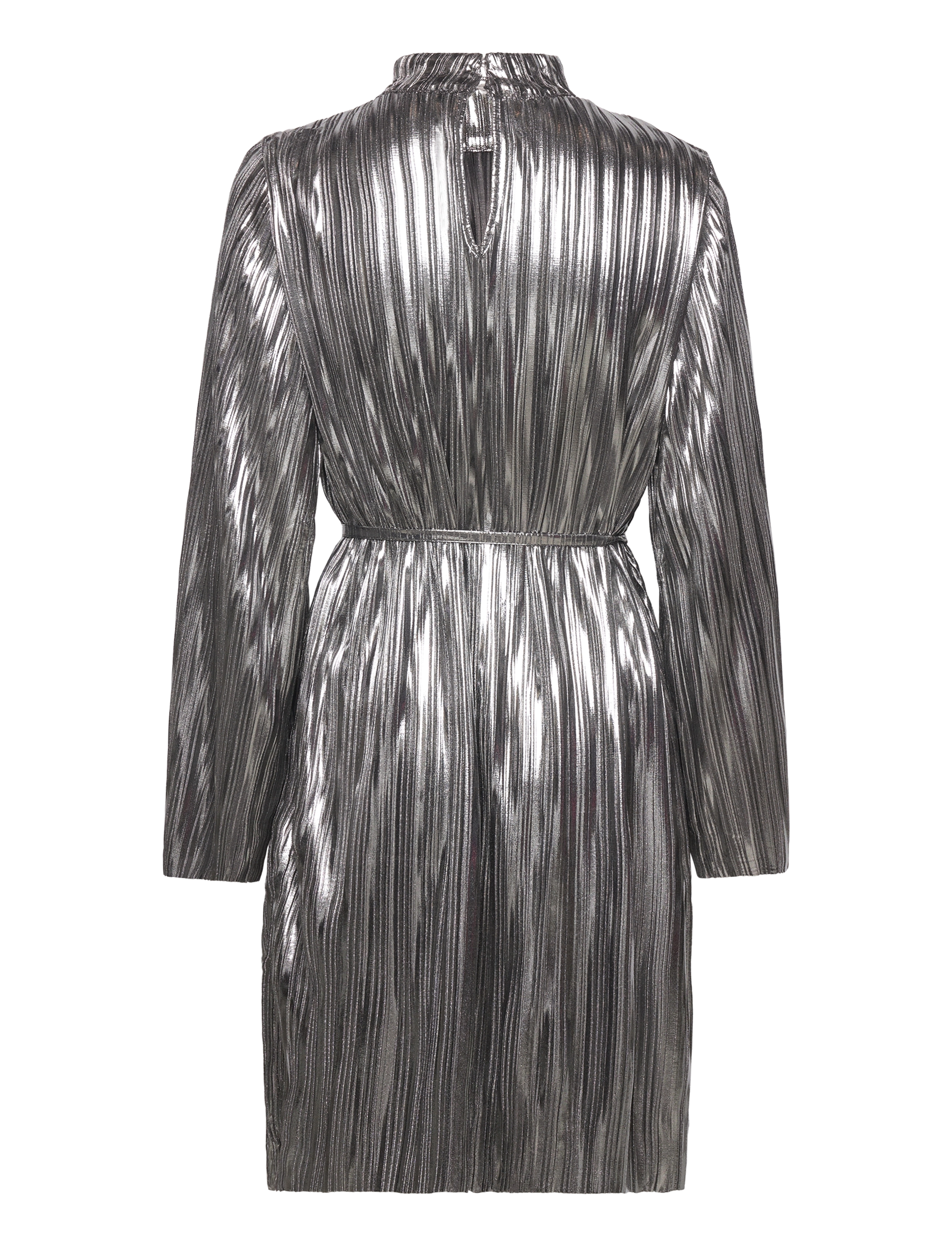 Selected - SLFNALINE LS HIGH NECK SHORT PLISSE DRES - peoriided outlet-hindadega - silver - 1