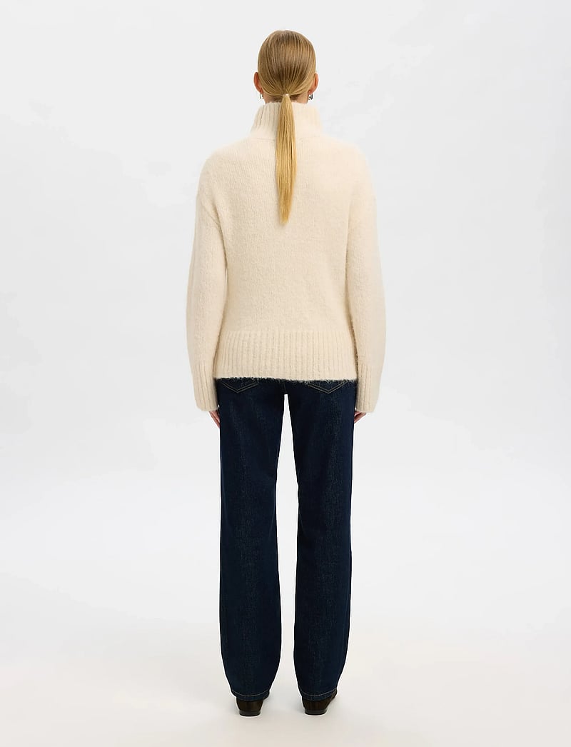 Selected - SLWGABRIELLA LS KNIT HIGH NECK NOOS - stickade tröjor - birch - 2