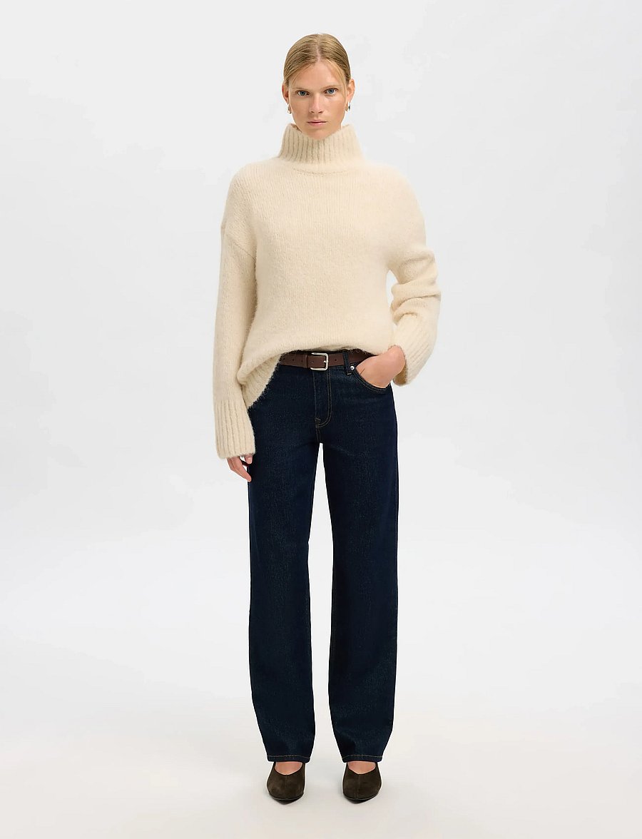 Selected - SLFGABRIELLA LS KNIT HIGH NECK NOOS - pullover - birch - 3
