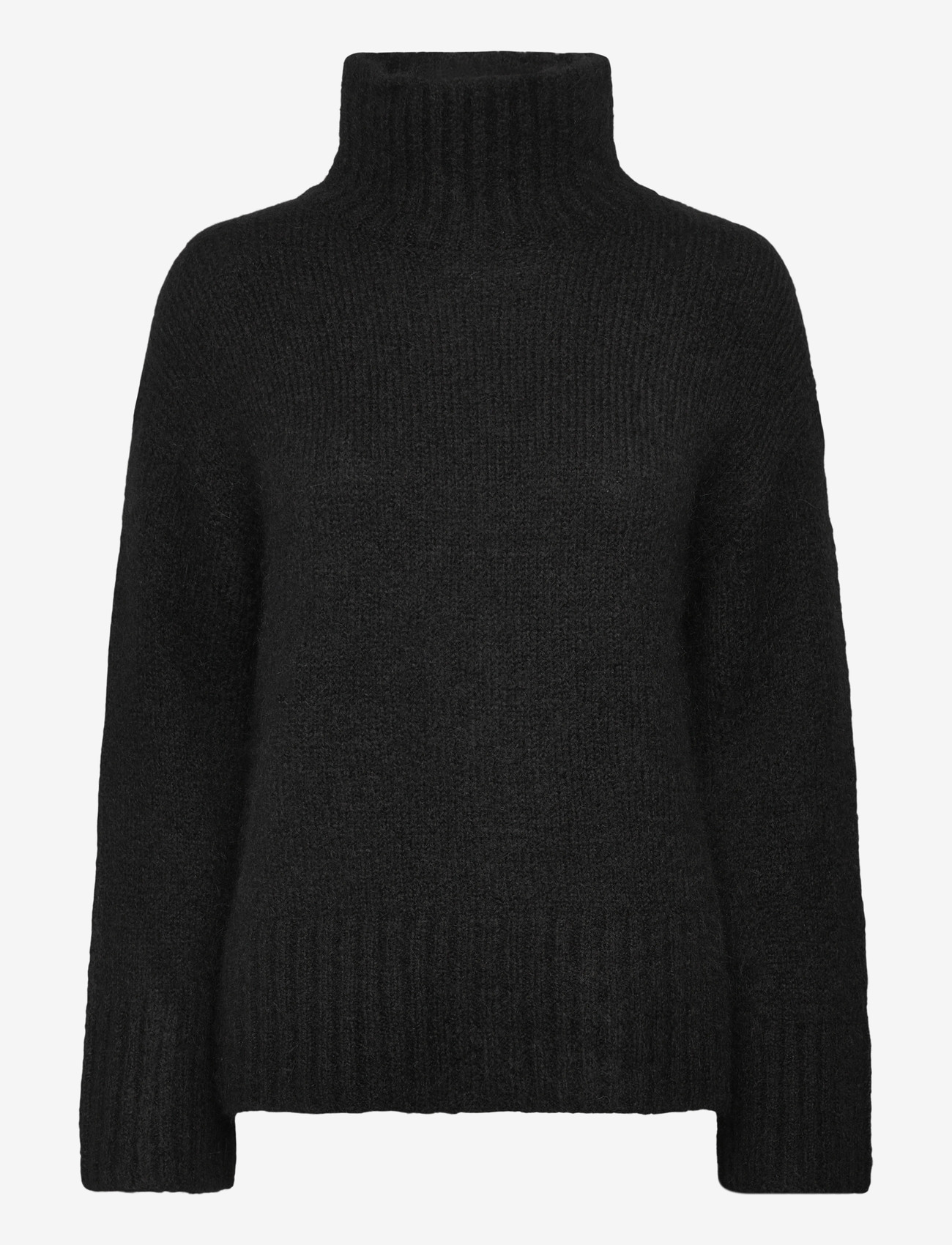Selected - SLWGABRIELLA LS KNIT HIGH NECK NOOS - striktrøjer - black - 0
