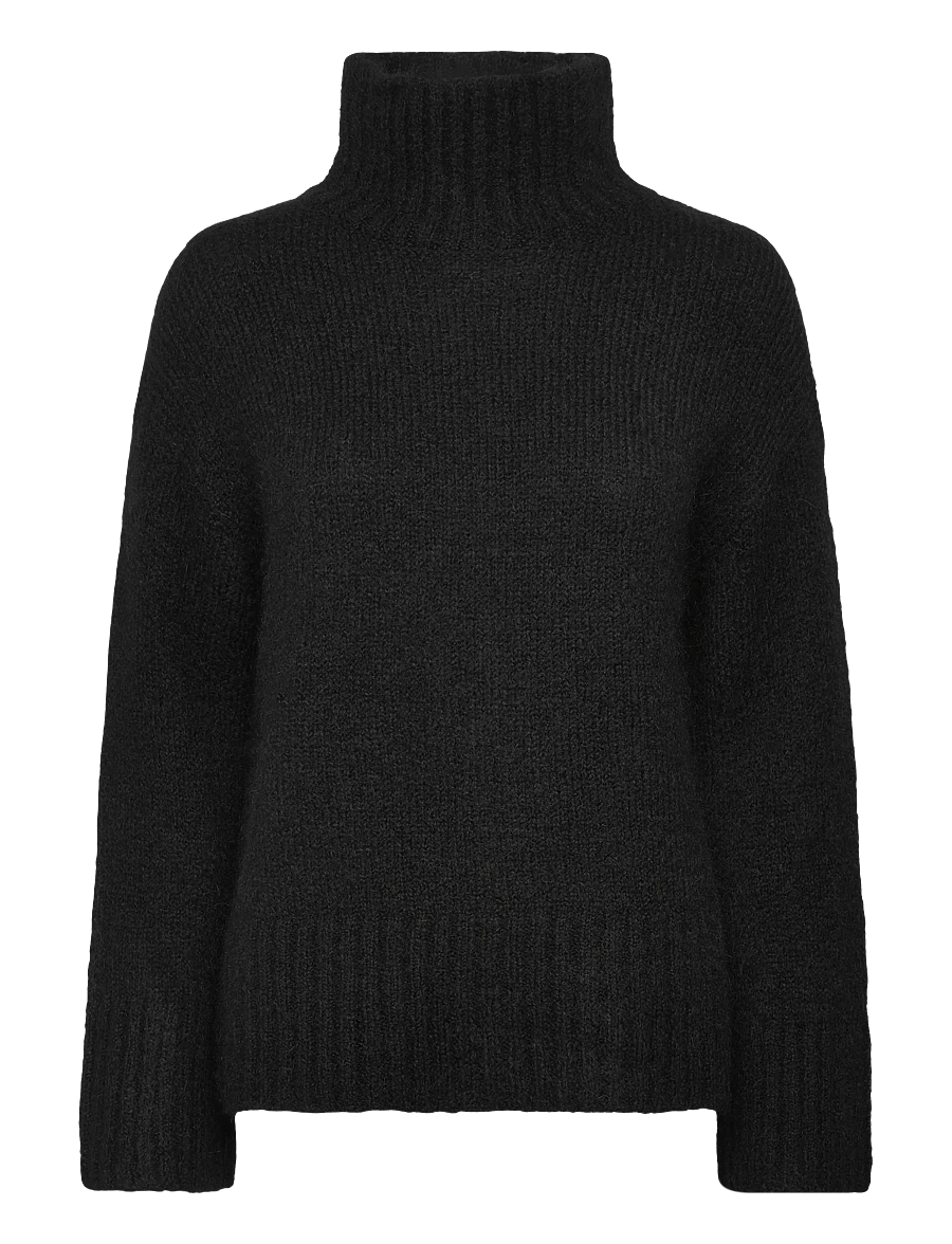 Selected - SLFGABRIELLA LS KNIT HIGH NECK NOOS - pullover - black - 0