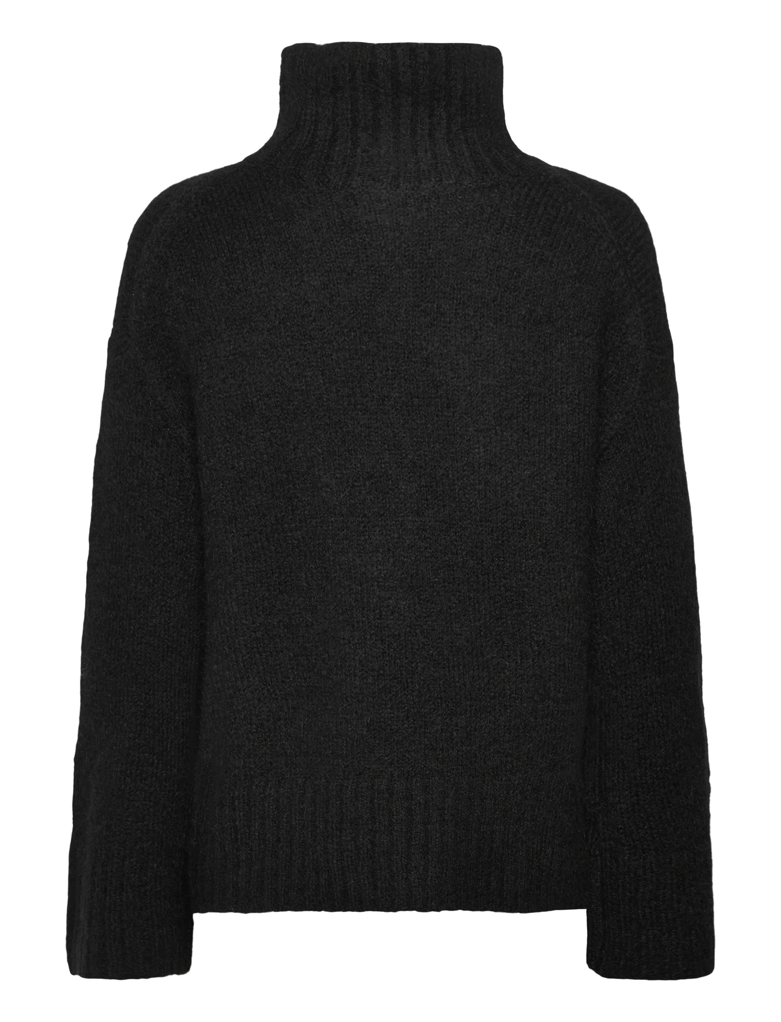 Selected - SLFGABRIELLA LS KNIT HIGH NECK NOOS - striktrøjer - black - 1