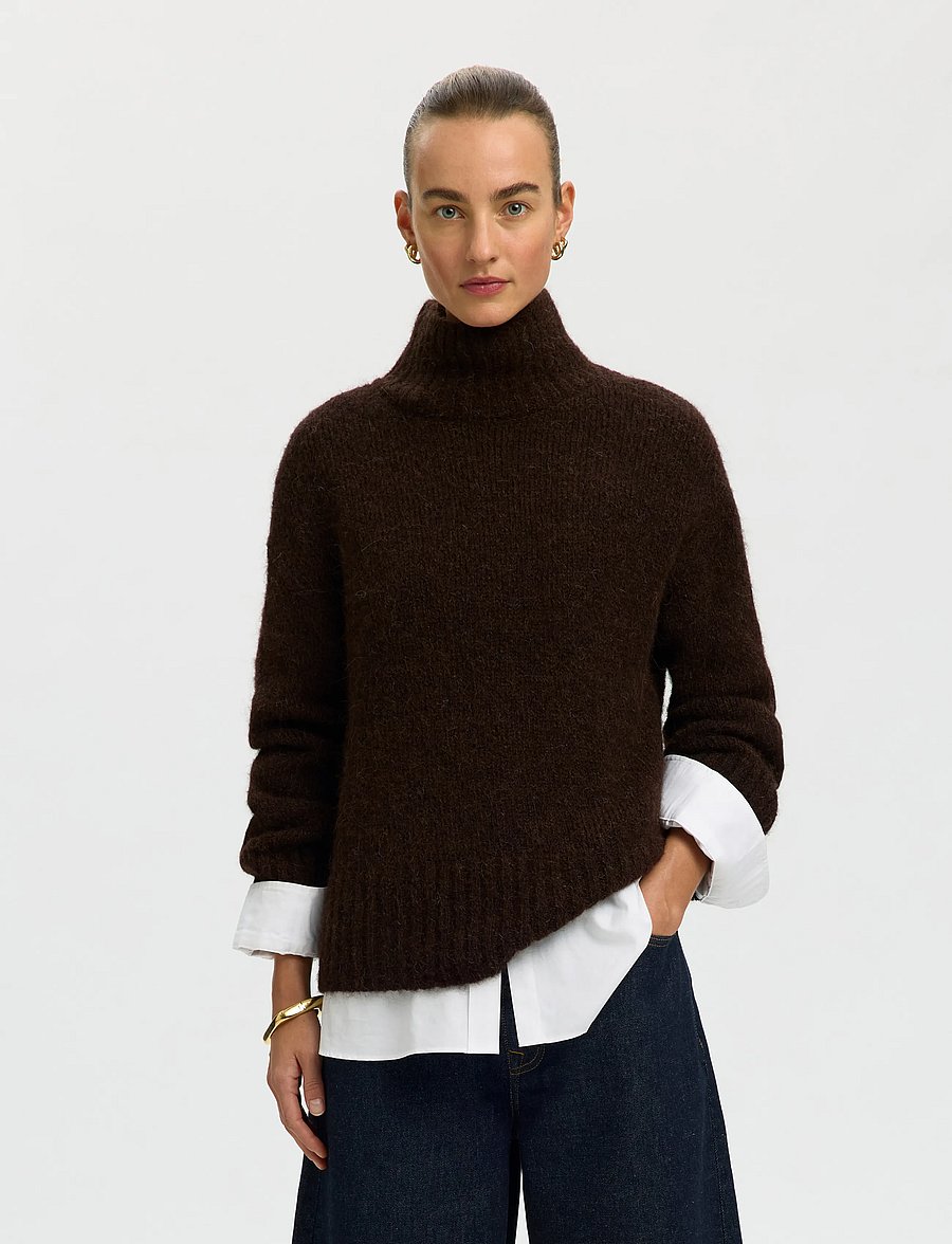 Selected - SLWGABRIELLA LS KNIT HIGH NECK NOOS - pullover - delicioso - 0