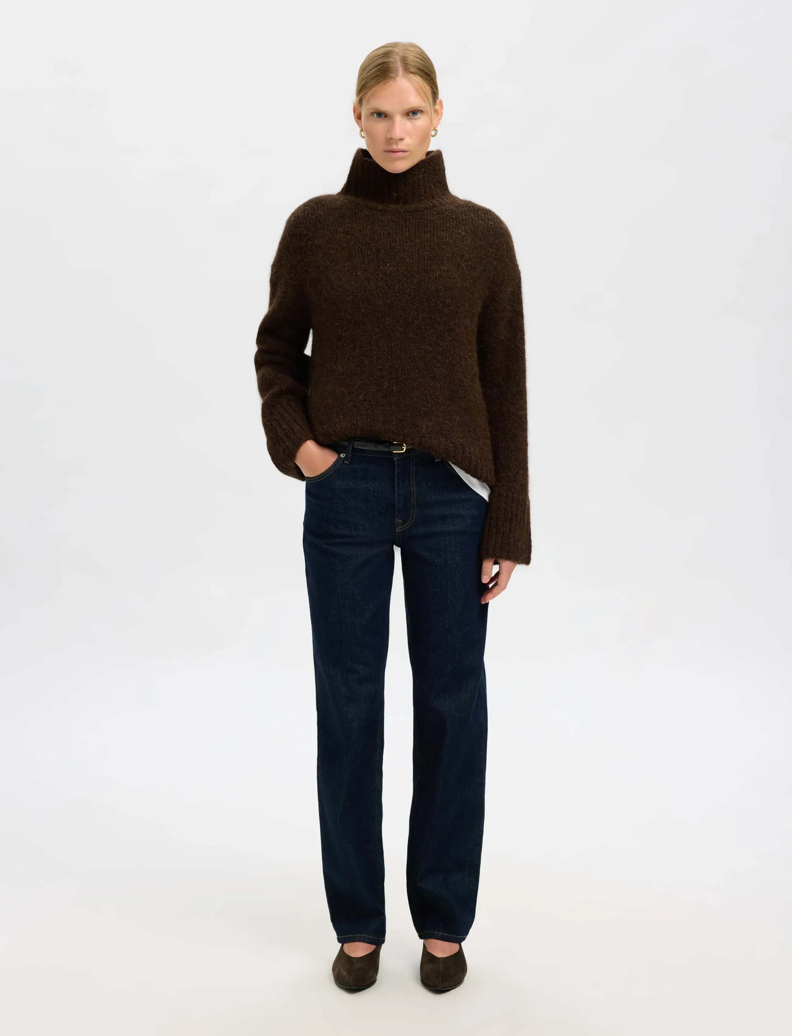 Selected - SLWGABRIELLA LS KNIT HIGH NECK NOOS - pullover - delicioso - 3