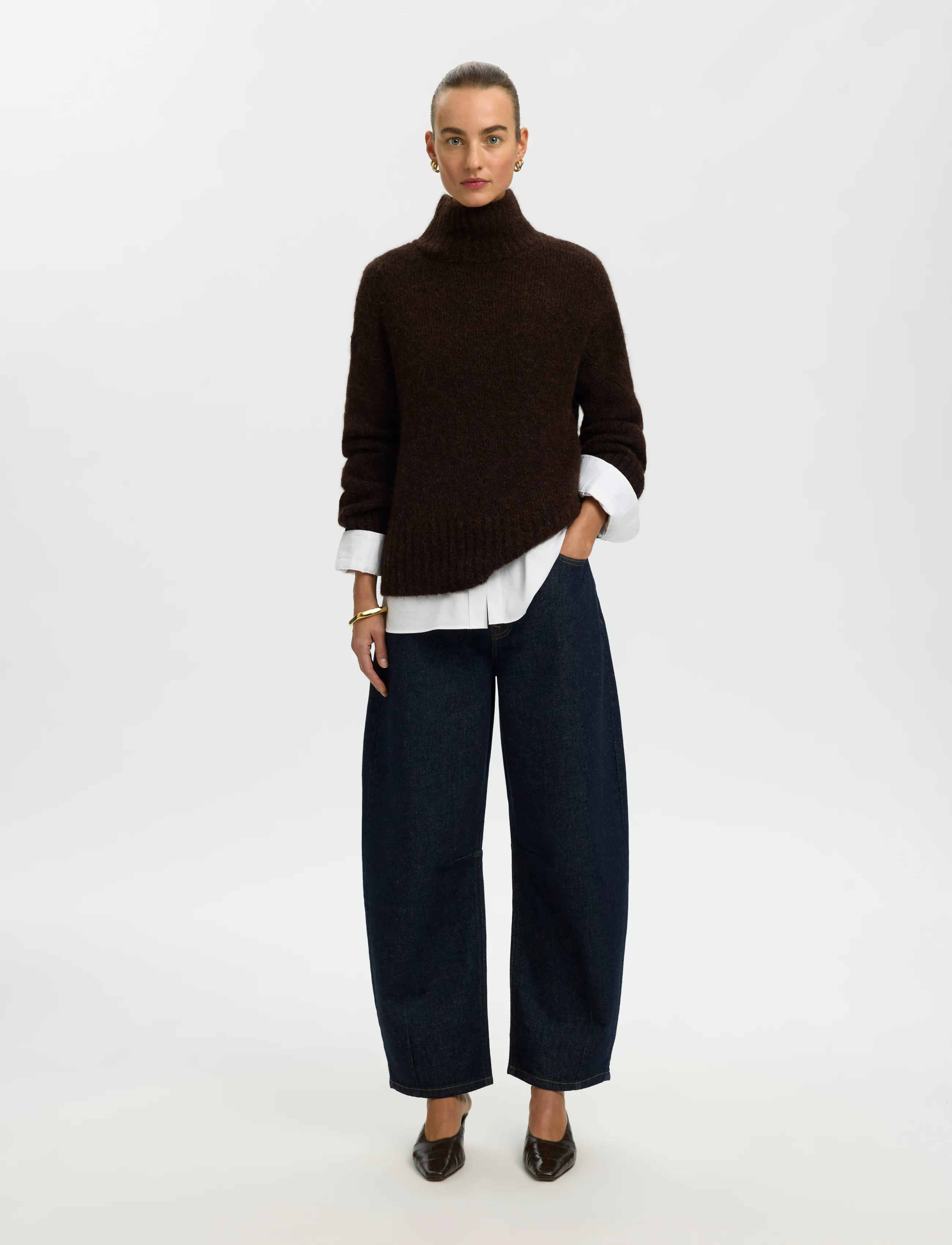 Selected - SLWGABRIELLA LS KNIT HIGH NECK NOOS - pullover - delicioso - 3