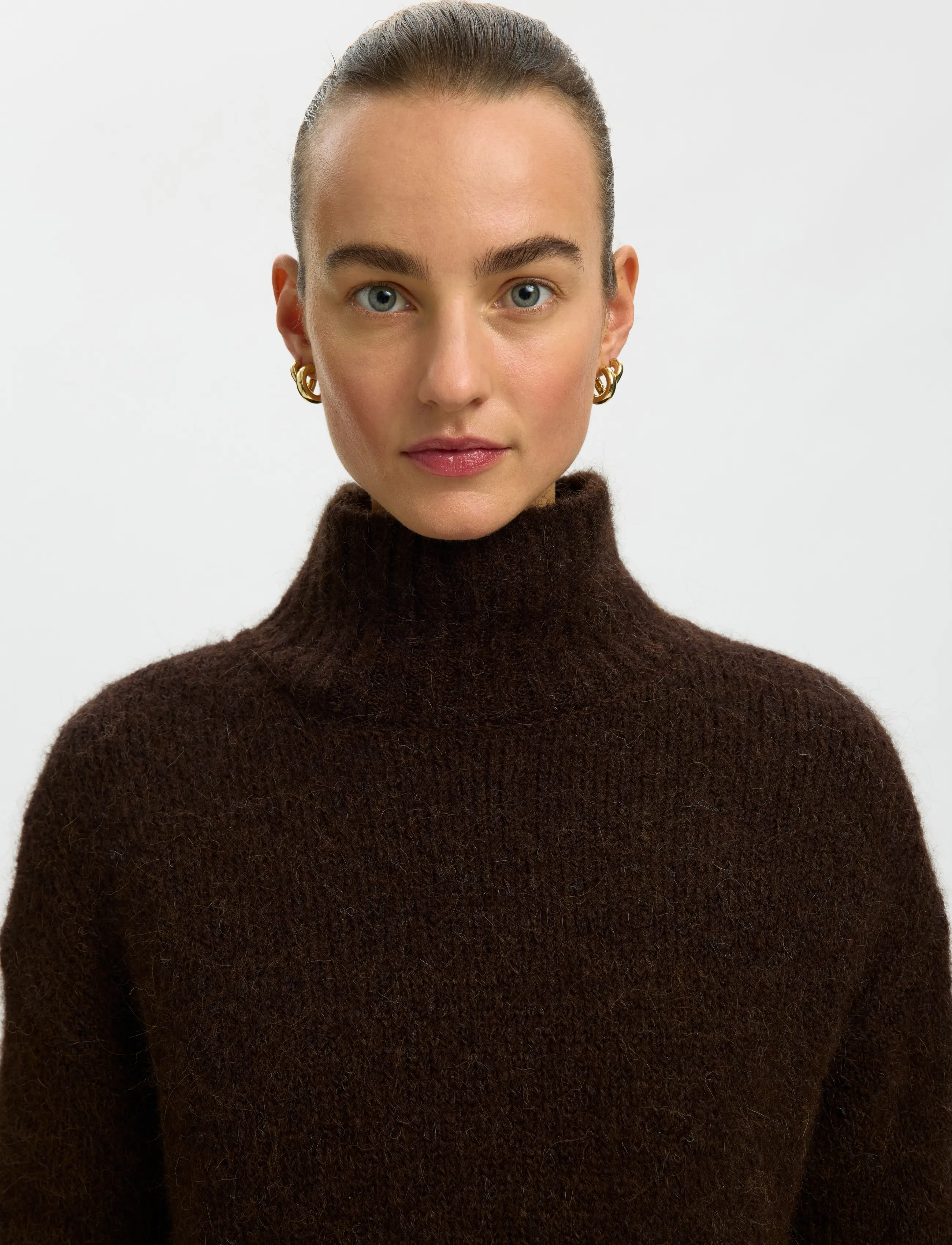 Selected - SLWGABRIELLA LS KNIT HIGH NECK NOOS - pullover - delicioso - 4