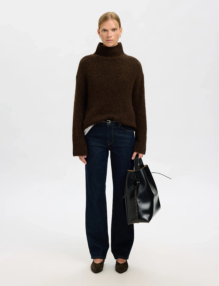 Selected - SLWGABRIELLA LS KNIT HIGH NECK NOOS - pullover - delicioso - 5