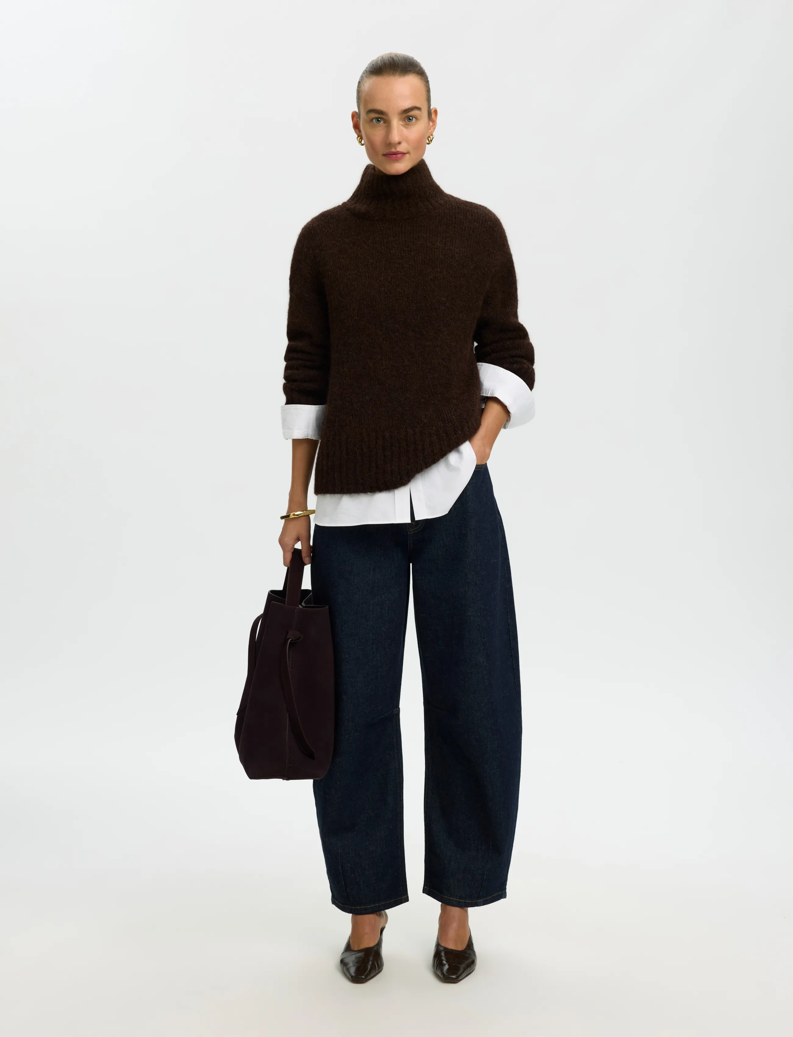Selected - SLWGABRIELLA LS KNIT HIGH NECK NOOS - pullover - delicioso - 5
