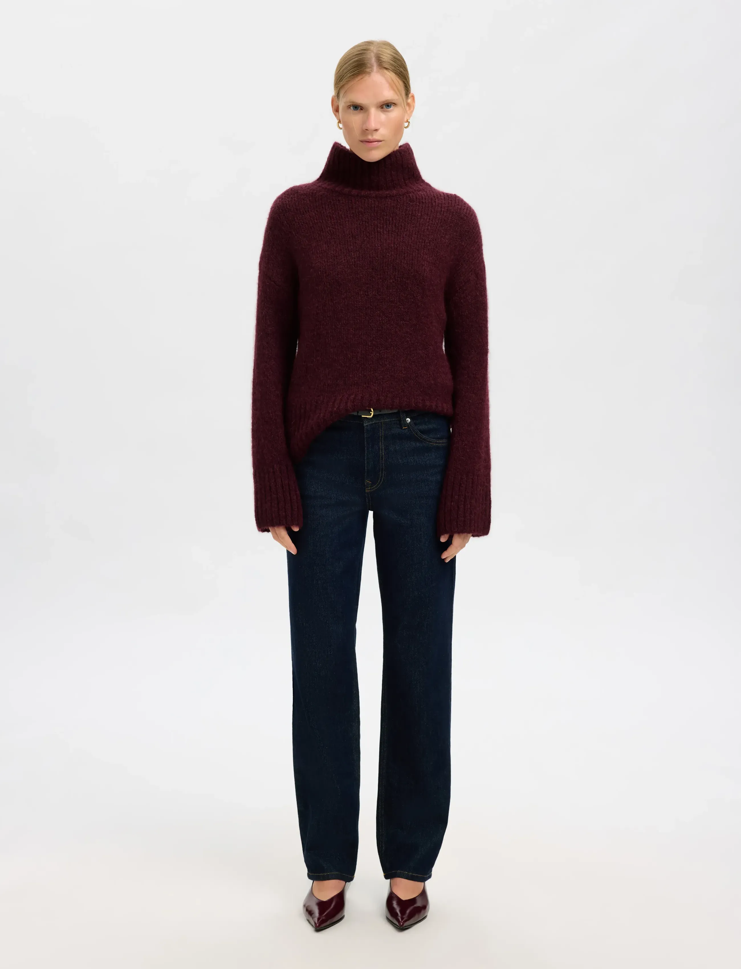 Selected - SLFGABRIELLA LS KNIT HIGH NECK NOOS - striktrøjer - fig - 3
