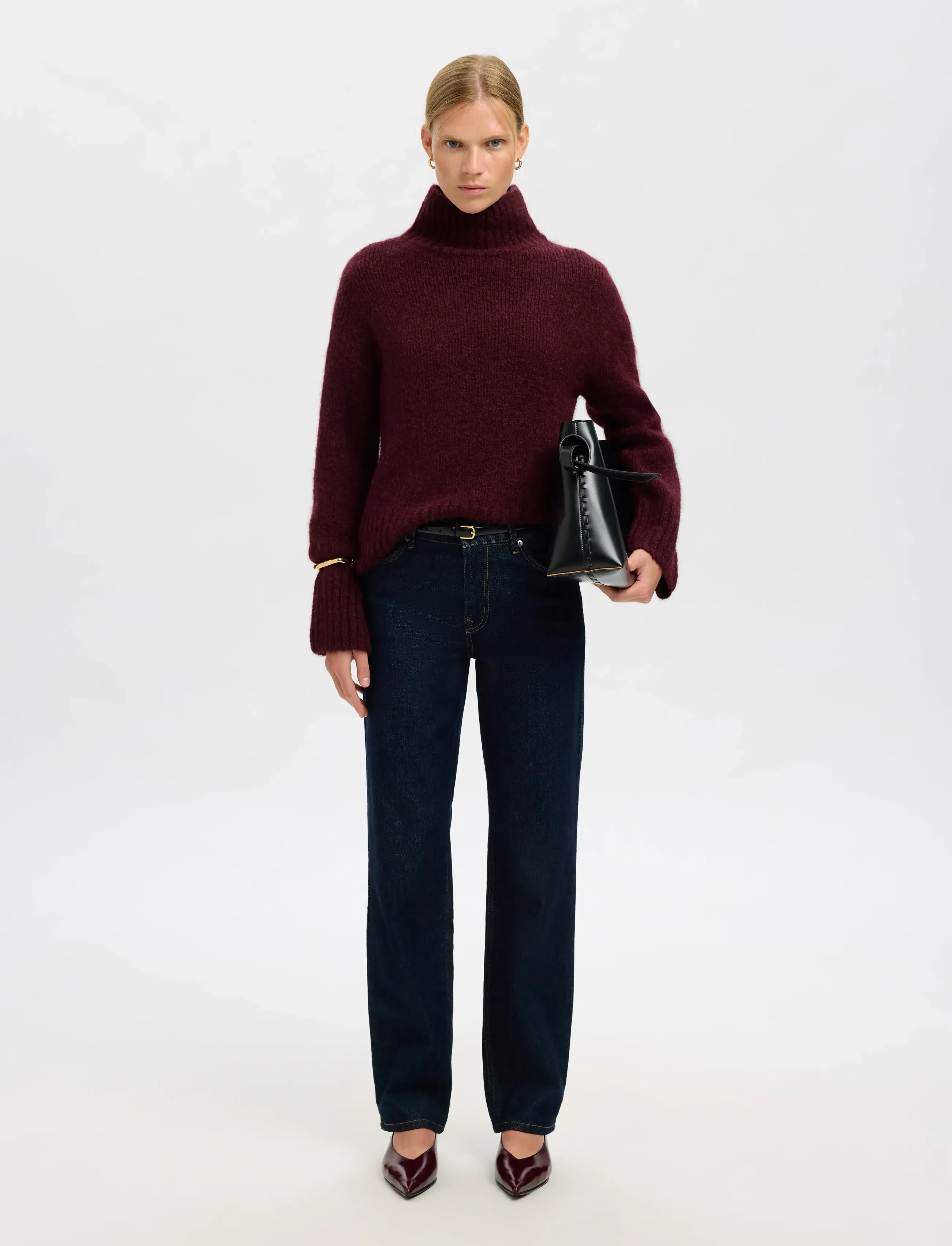 Selected - SLFGABRIELLA LS KNIT HIGH NECK NOOS - striktrøjer - fig - 5