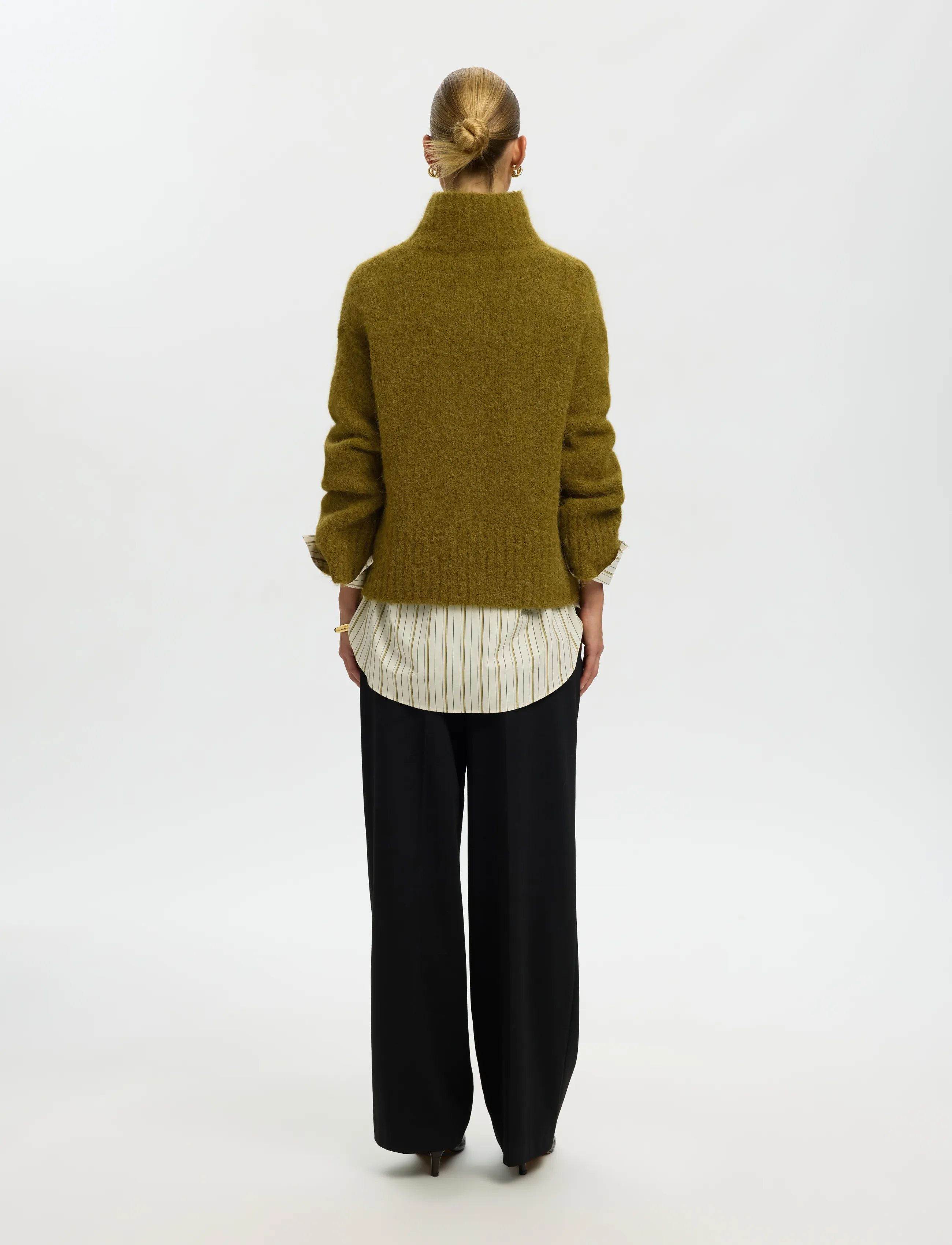 Selected - SLWGABRIELLA LS KNIT HIGH NECK NOOS - pullover - fir green - 2