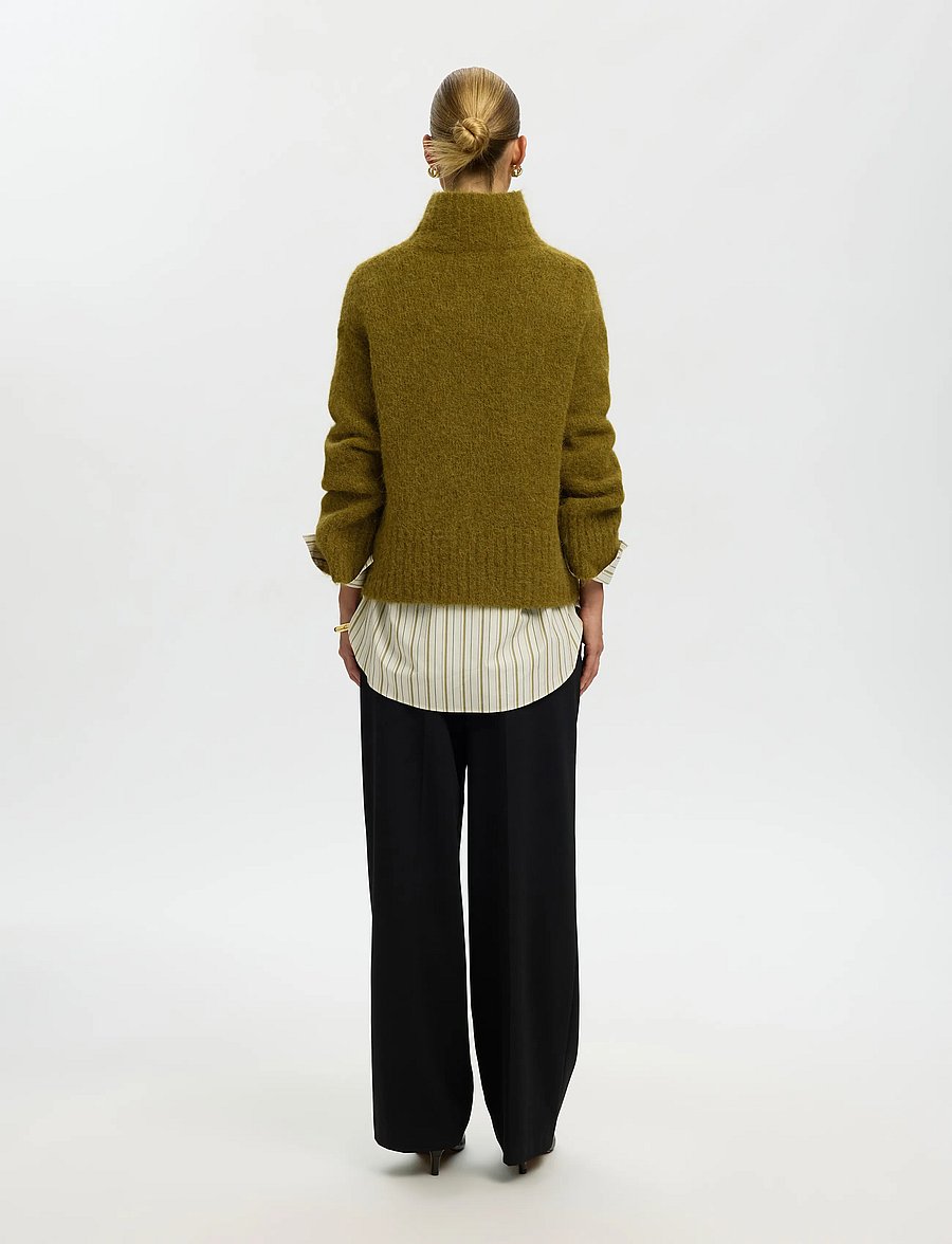 Selected - SLWGABRIELLA LS KNIT HIGH NECK NOOS - pullover - fir green - 2