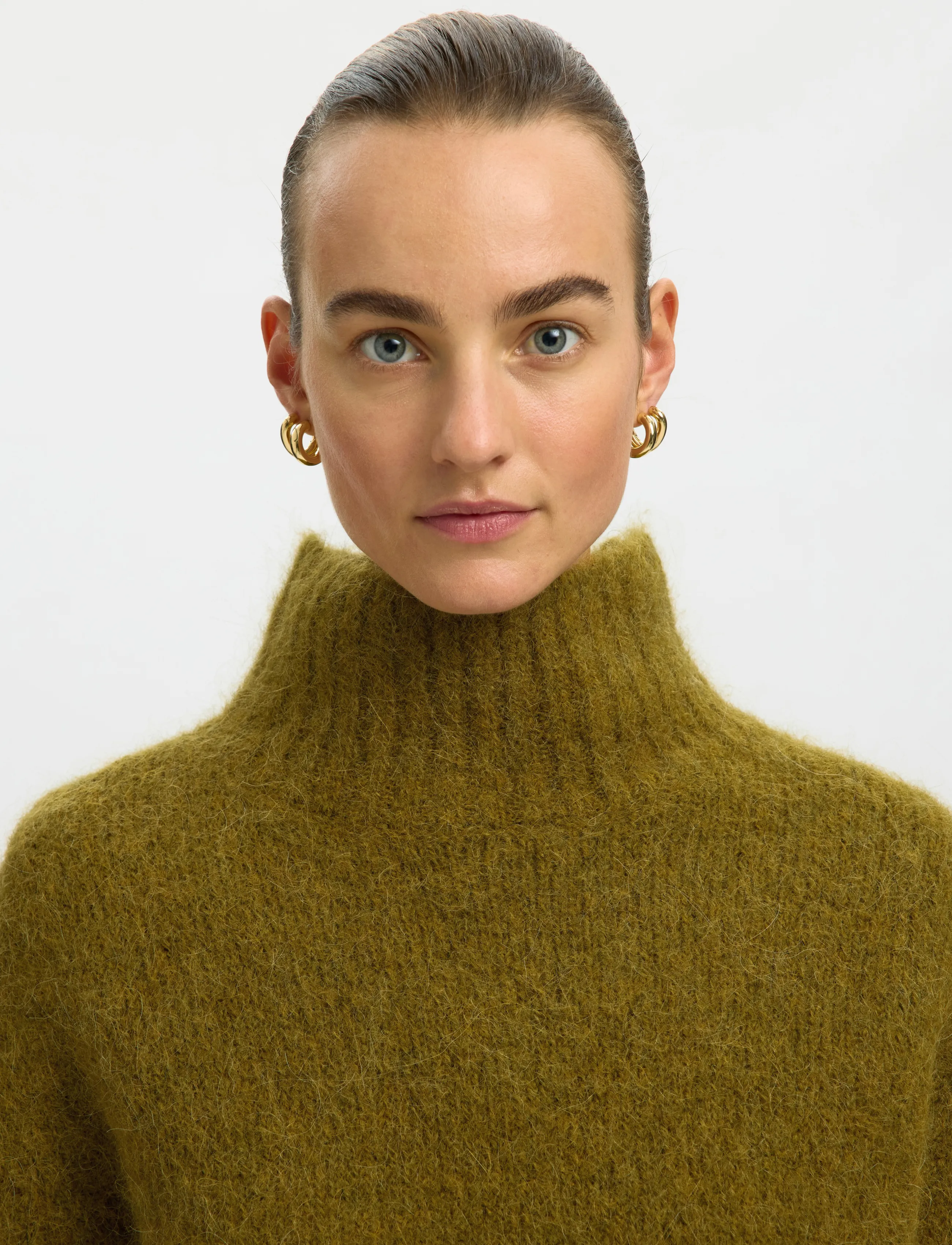 Selected - SLWGABRIELLA LS KNIT HIGH NECK NOOS - pullover - fir green - 4