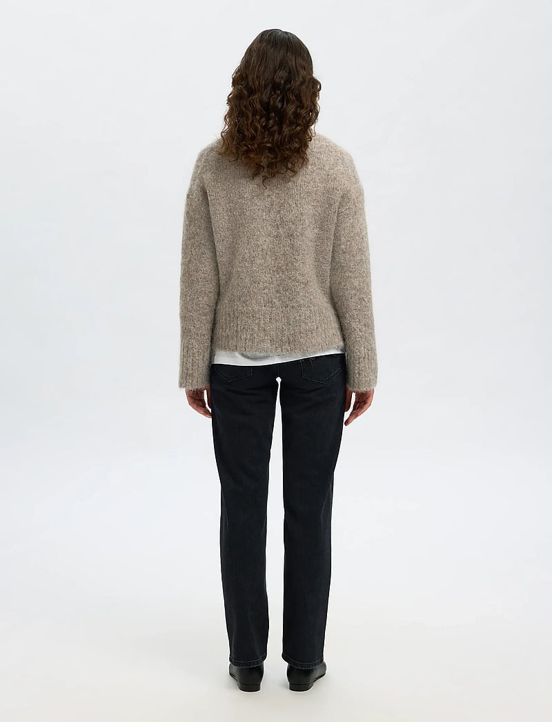 Selected - SLWGABRIELLA LS KNIT HIGH NECK NOOS - pullover - steel gray - 2