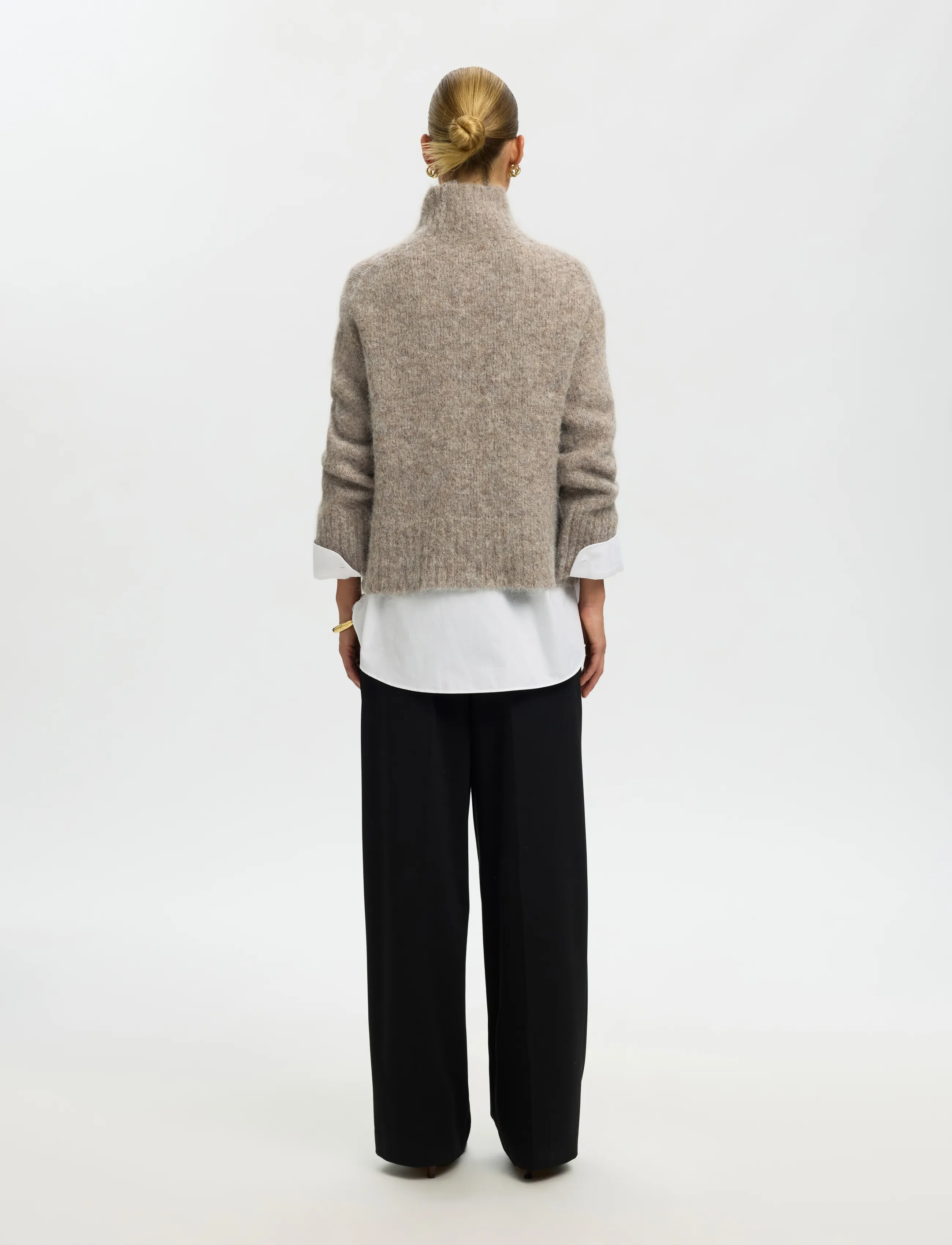 Selected - SLWGABRIELLA LS KNIT HIGH NECK NOOS - pullover - steel gray - 2