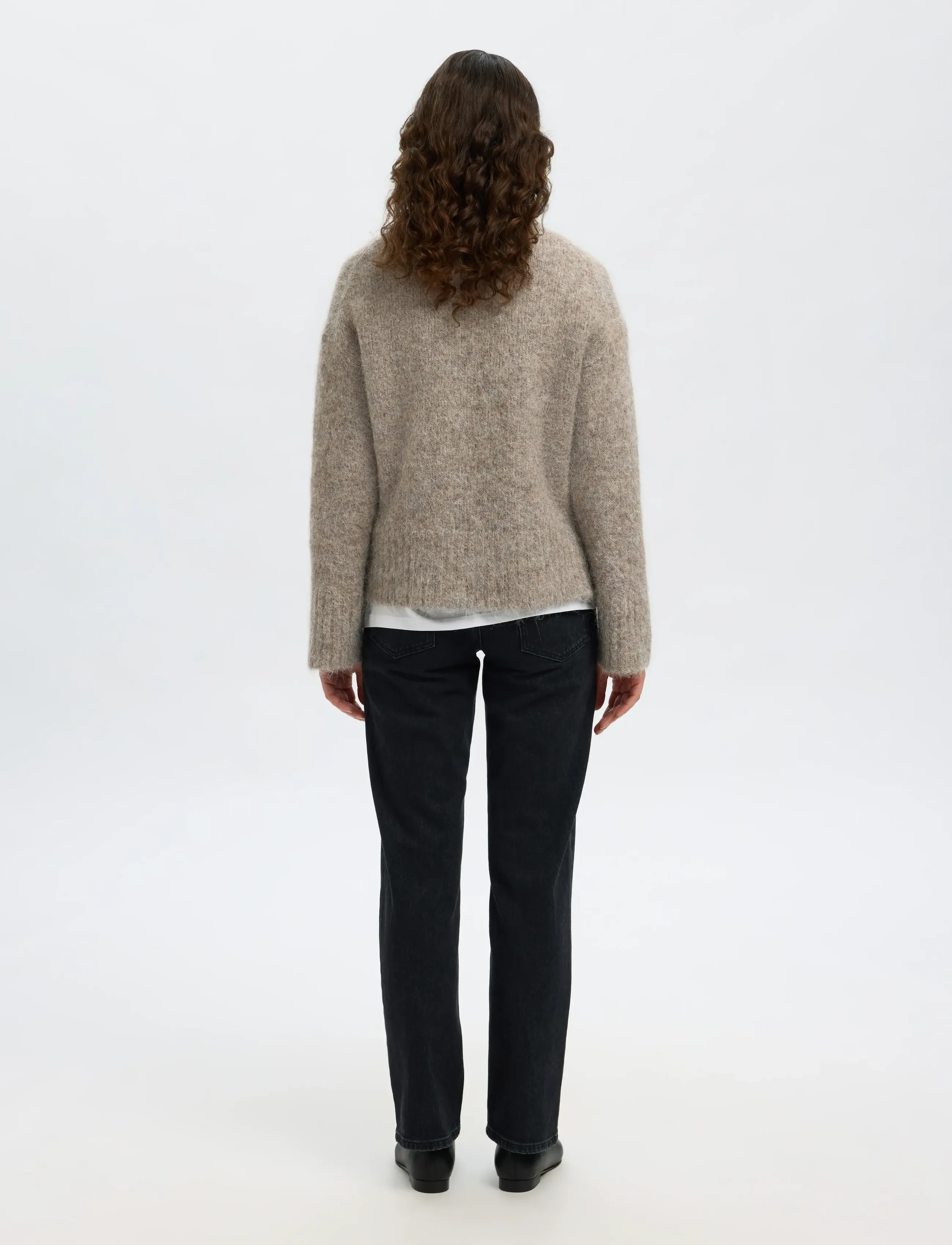 Selected - SLFGABRIELLA LS KNIT HIGH NECK NOOS - striktrøjer - steel gray - 2
