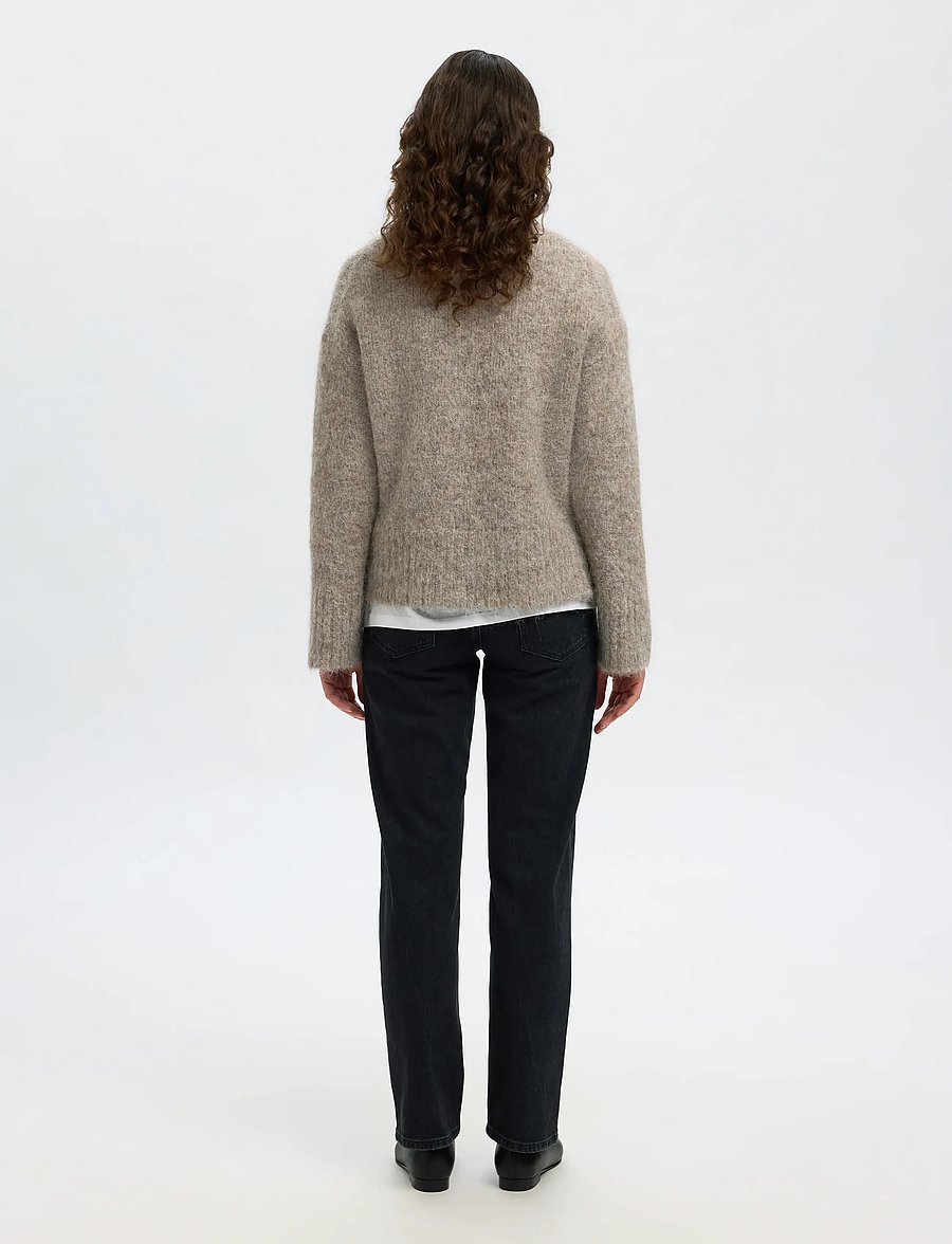 Selected - SLFGABRIELLA LS KNIT HIGH NECK NOOS - pullover - steel gray - 2