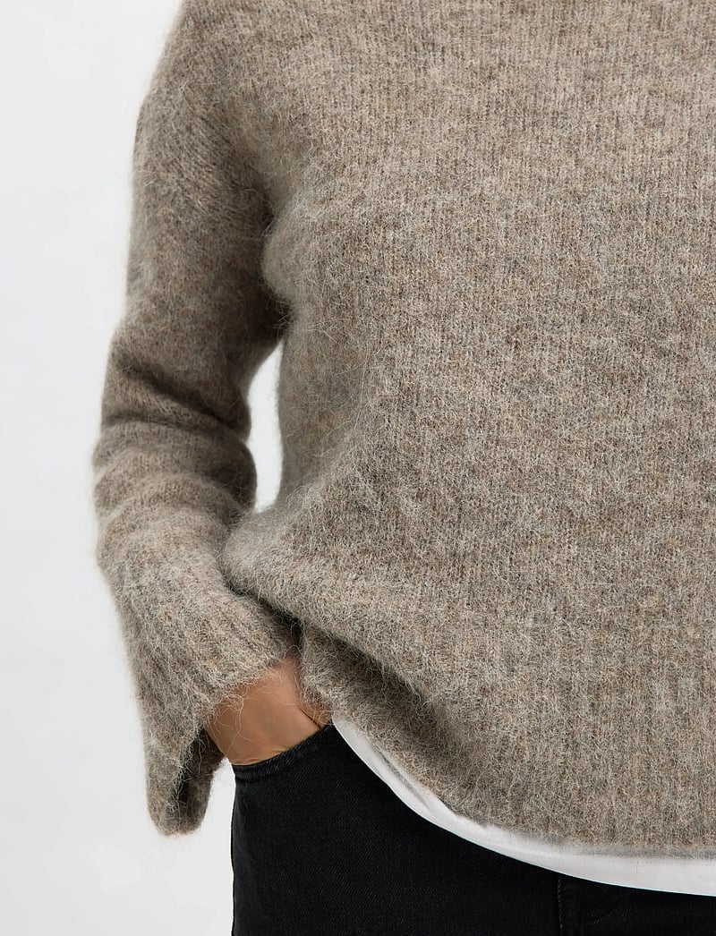 Selected - SLWGABRIELLA LS KNIT HIGH NECK NOOS - pullover - steel gray - 4