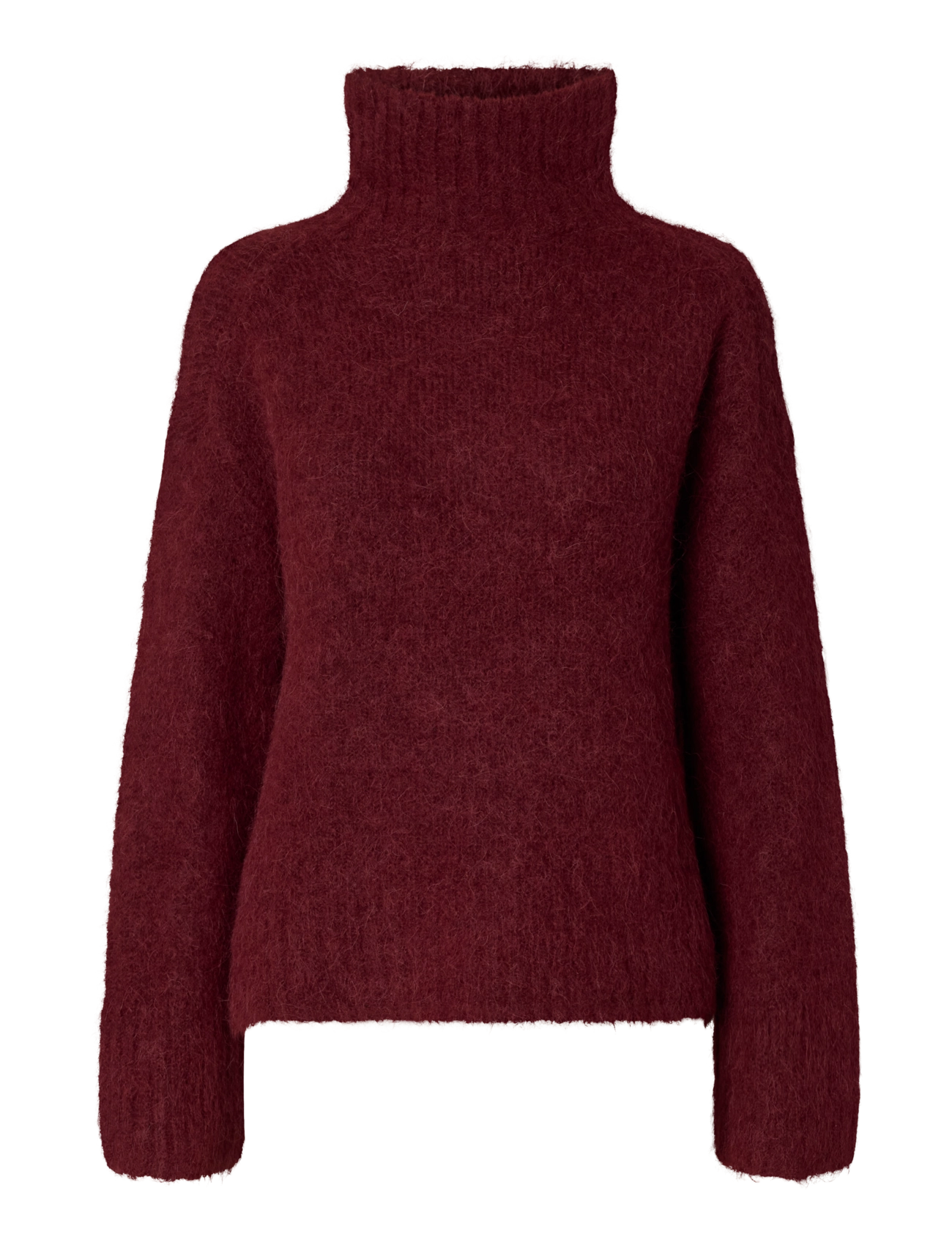 Selected - SLWGABRIELLA LS KNIT HIGH NECK NOOS - pullover - tawny port - 1