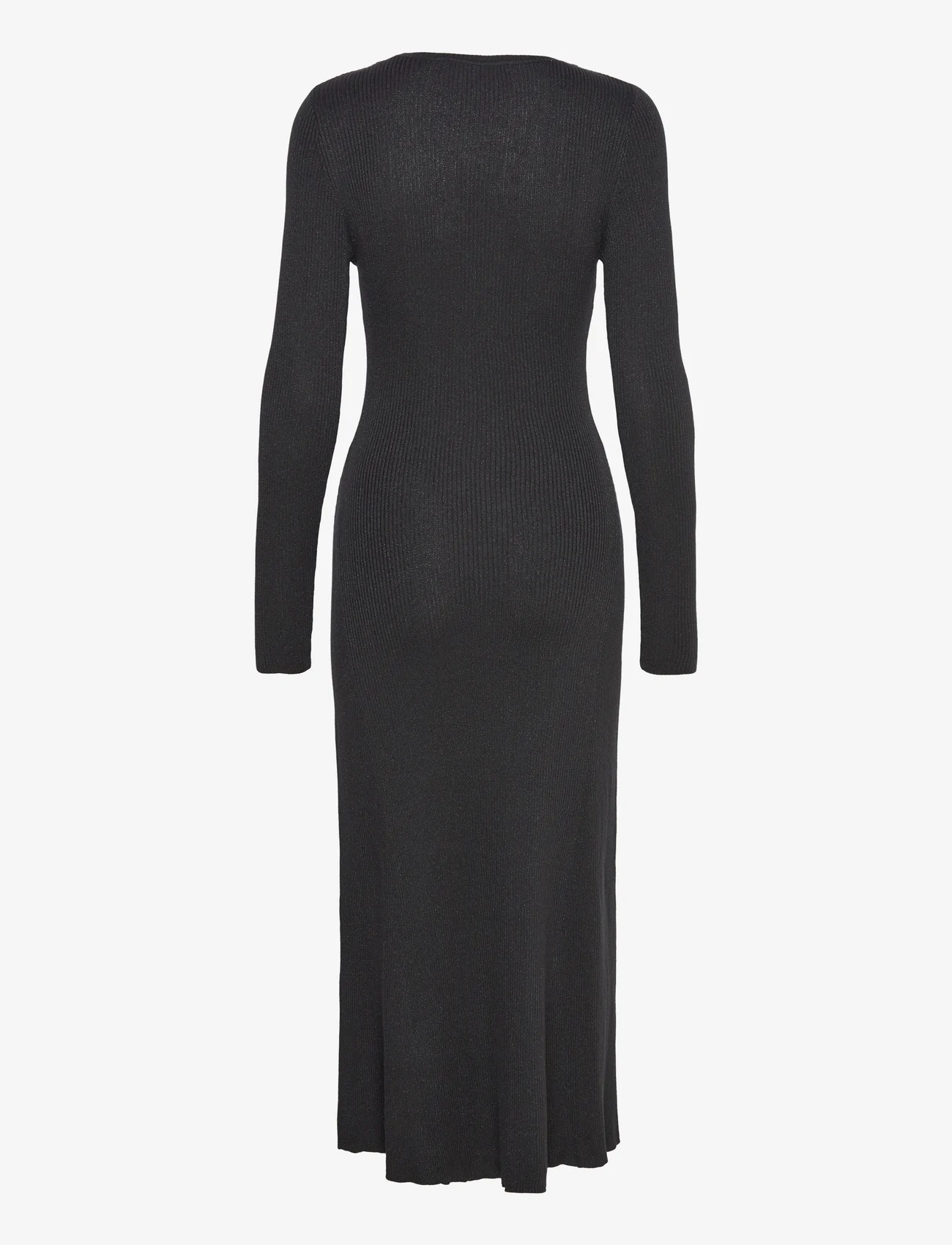 Selected Femme - SLFLURA LUREX LS KNIT DRESS - stickade klänningar - black - 1